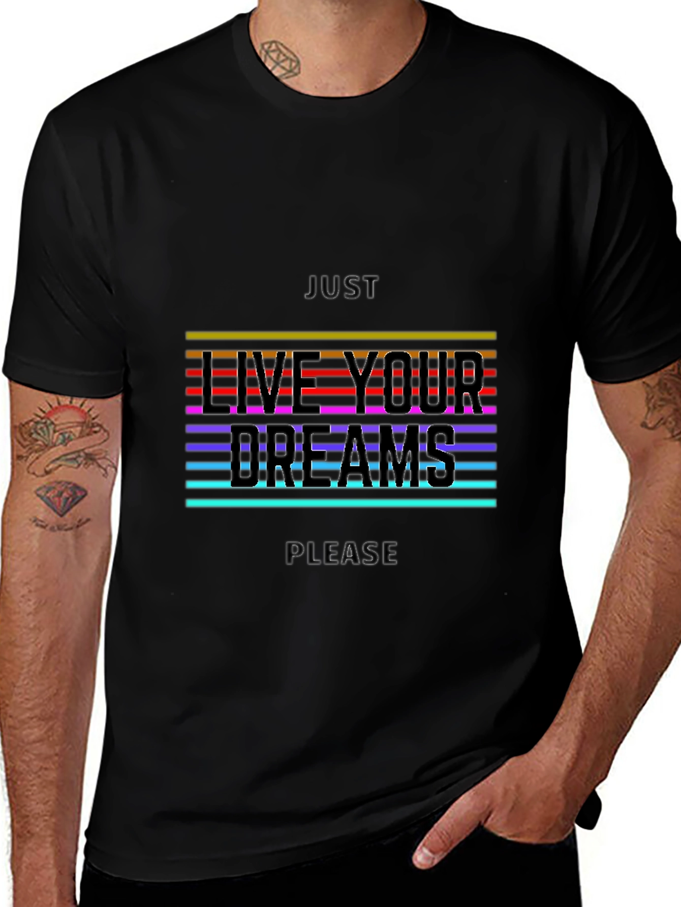 Live Your Dreams Graphic Tee - Black