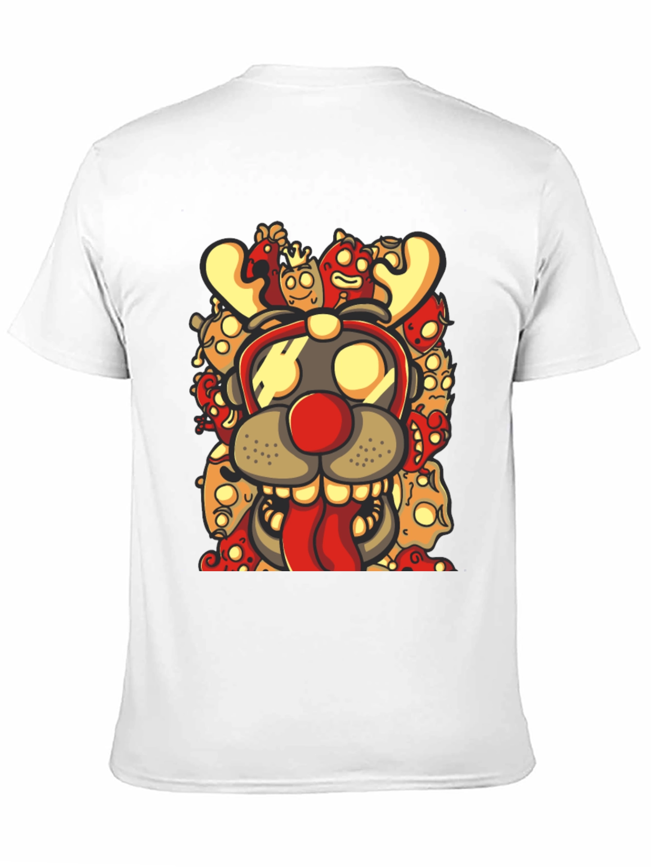 Cartoon Reindeer Graphic Print Black T-Shirt