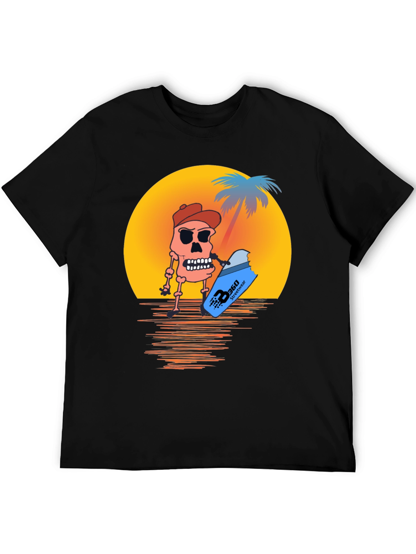Sunset Skull T-Shirt - Beach Style