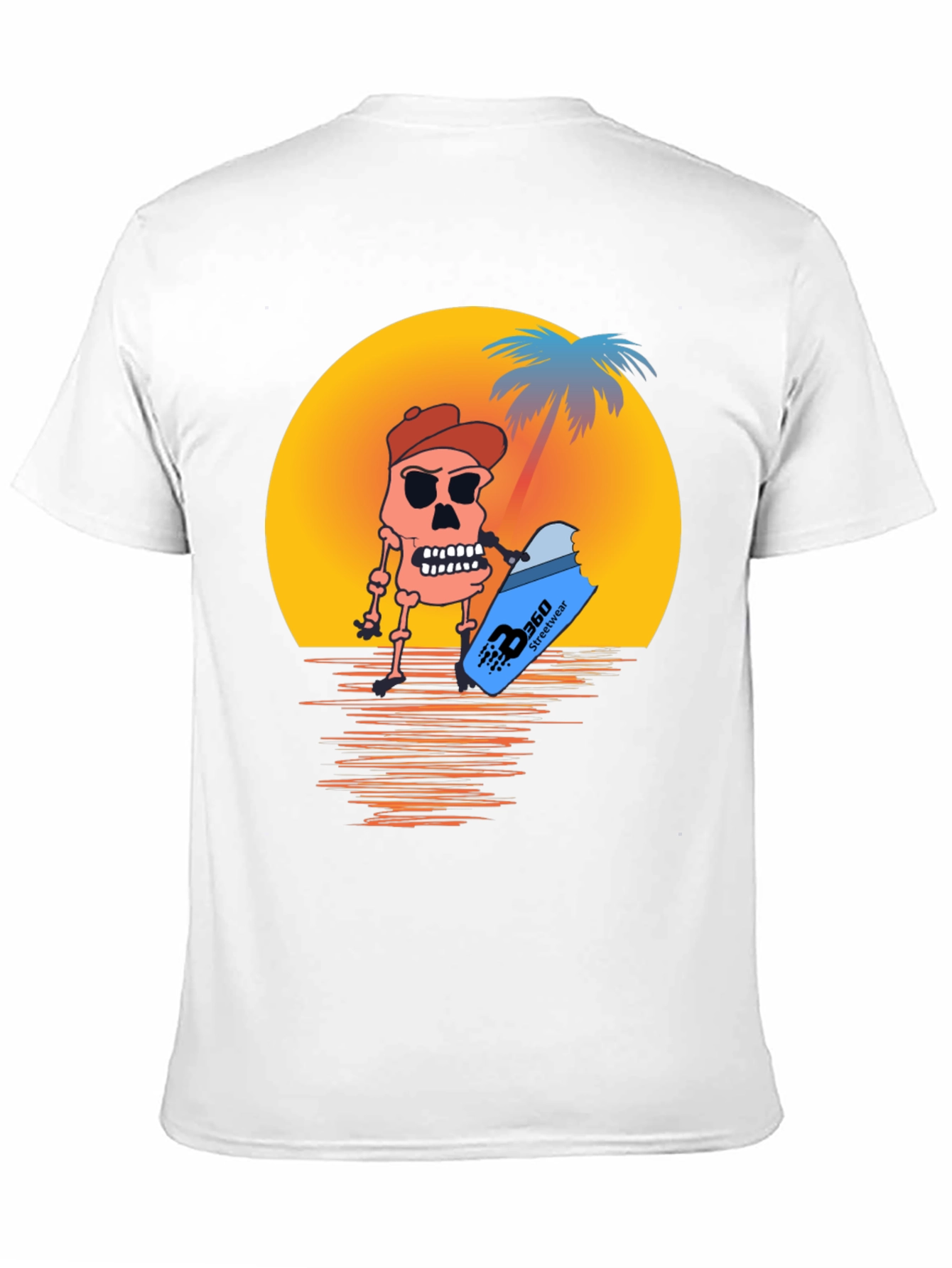 Sunset Skull T-Shirt - Beach Style
