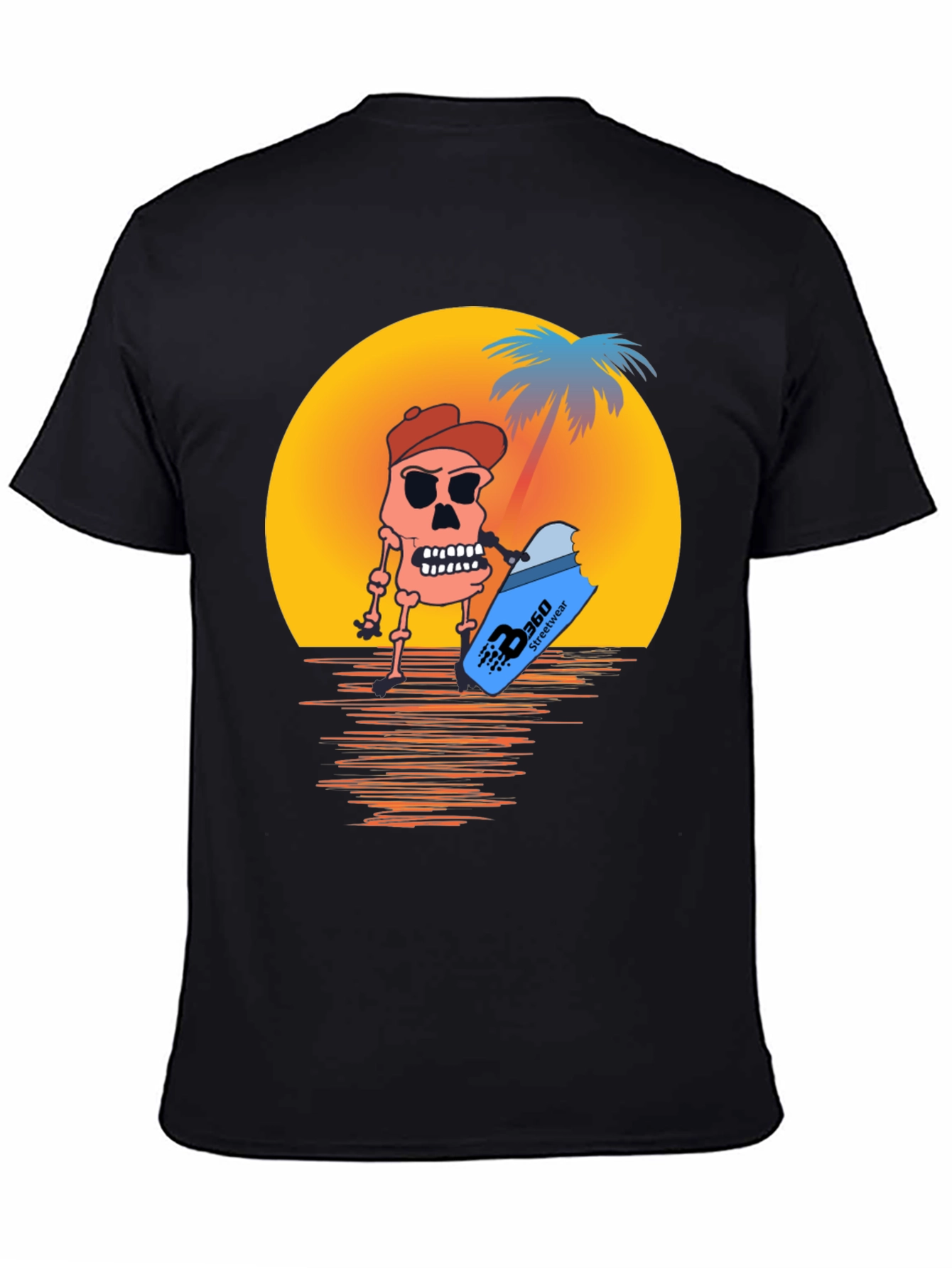 Sunset Skull T-Shirt - Beach Style