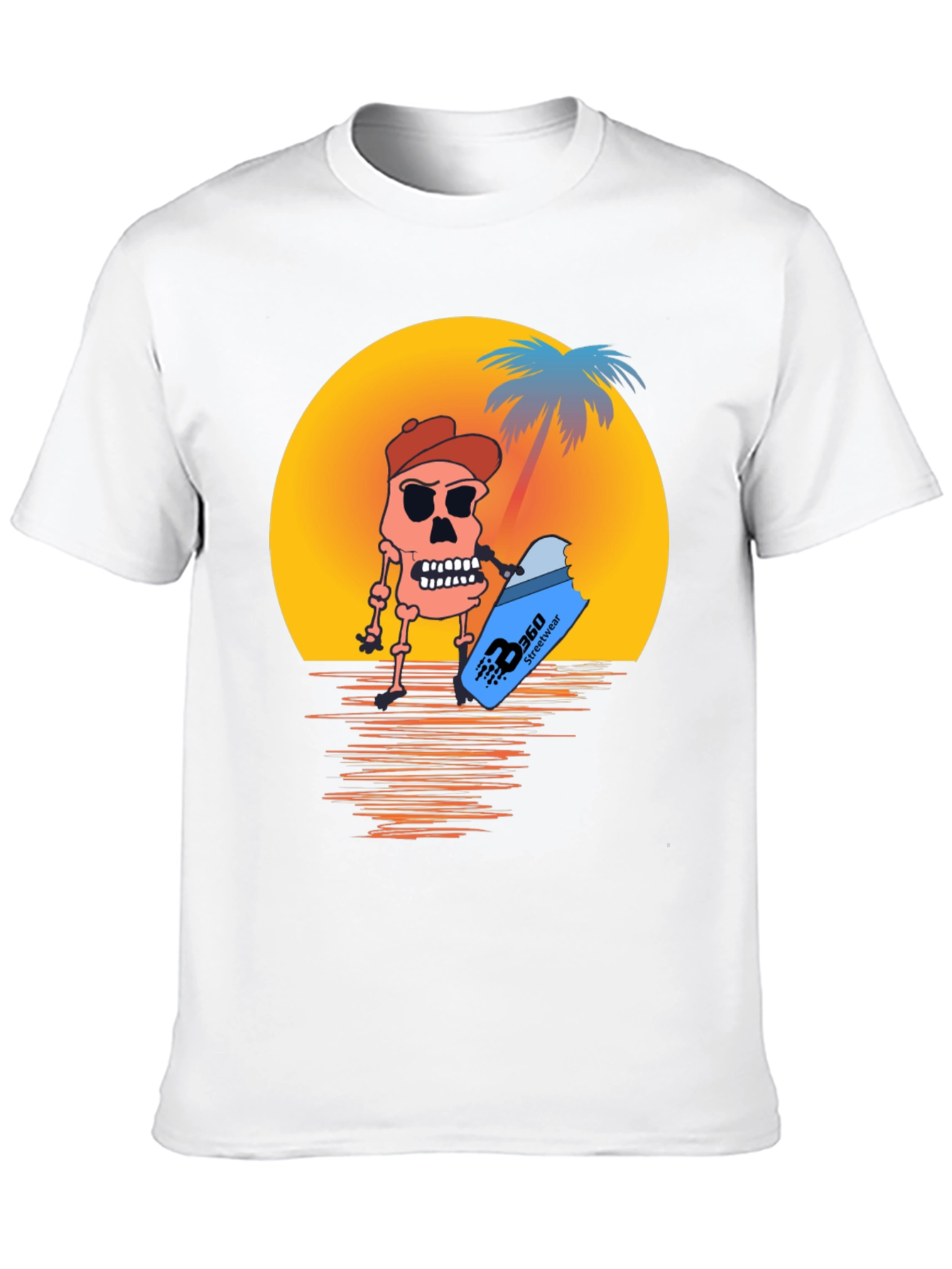 Sunset Skull T-Shirt - Beach Style