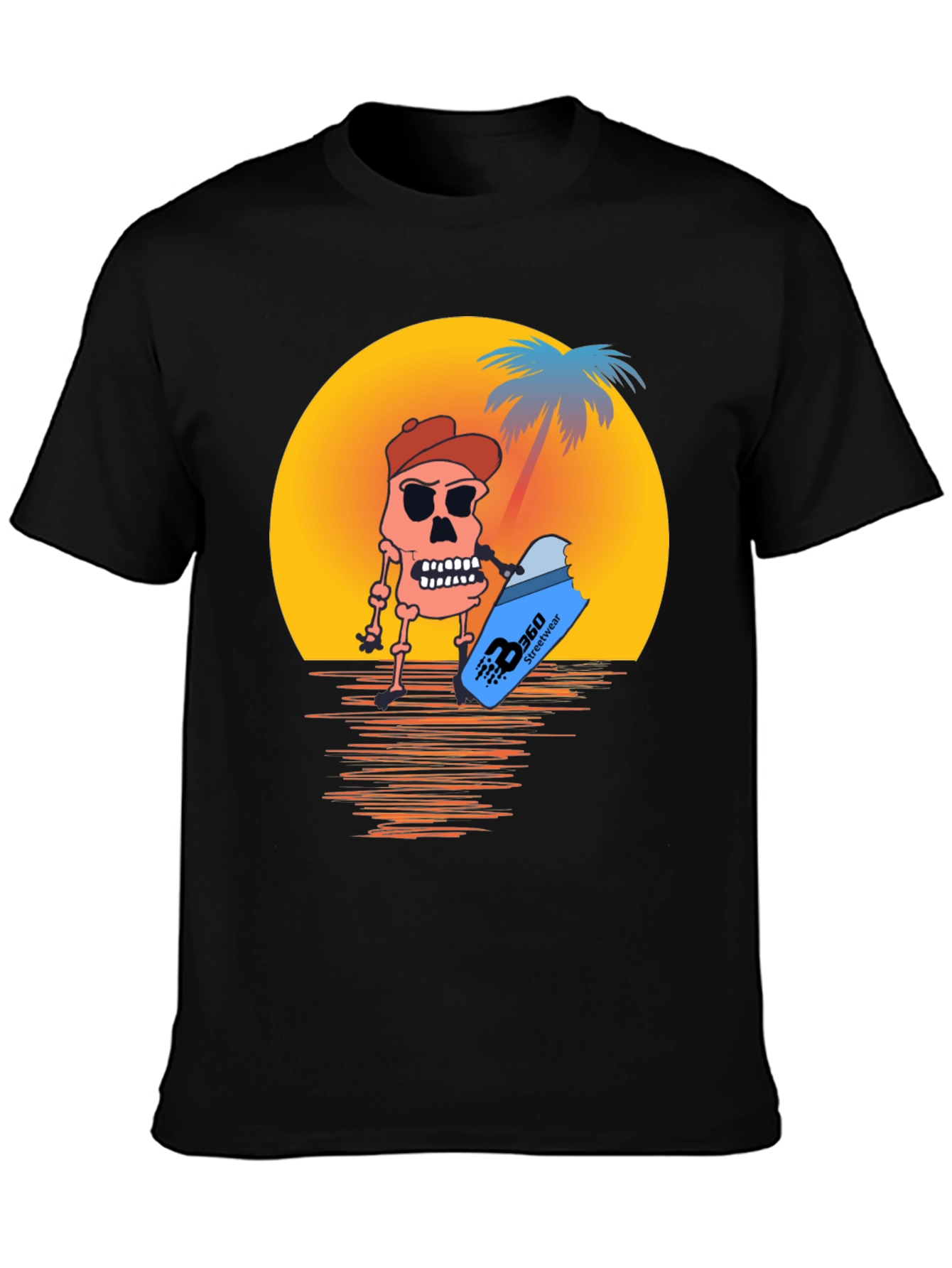 Sunset Skull T-Shirt - Beach Style