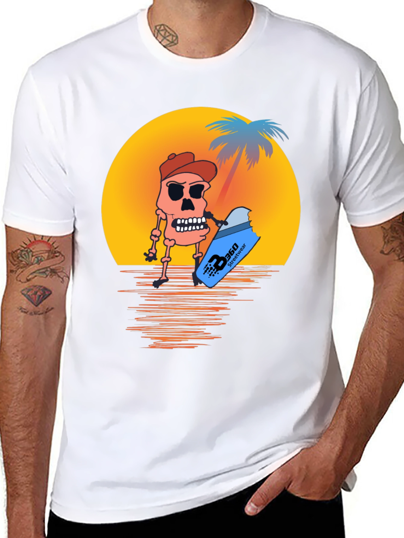 Sunset Skull T-Shirt - Beach Style