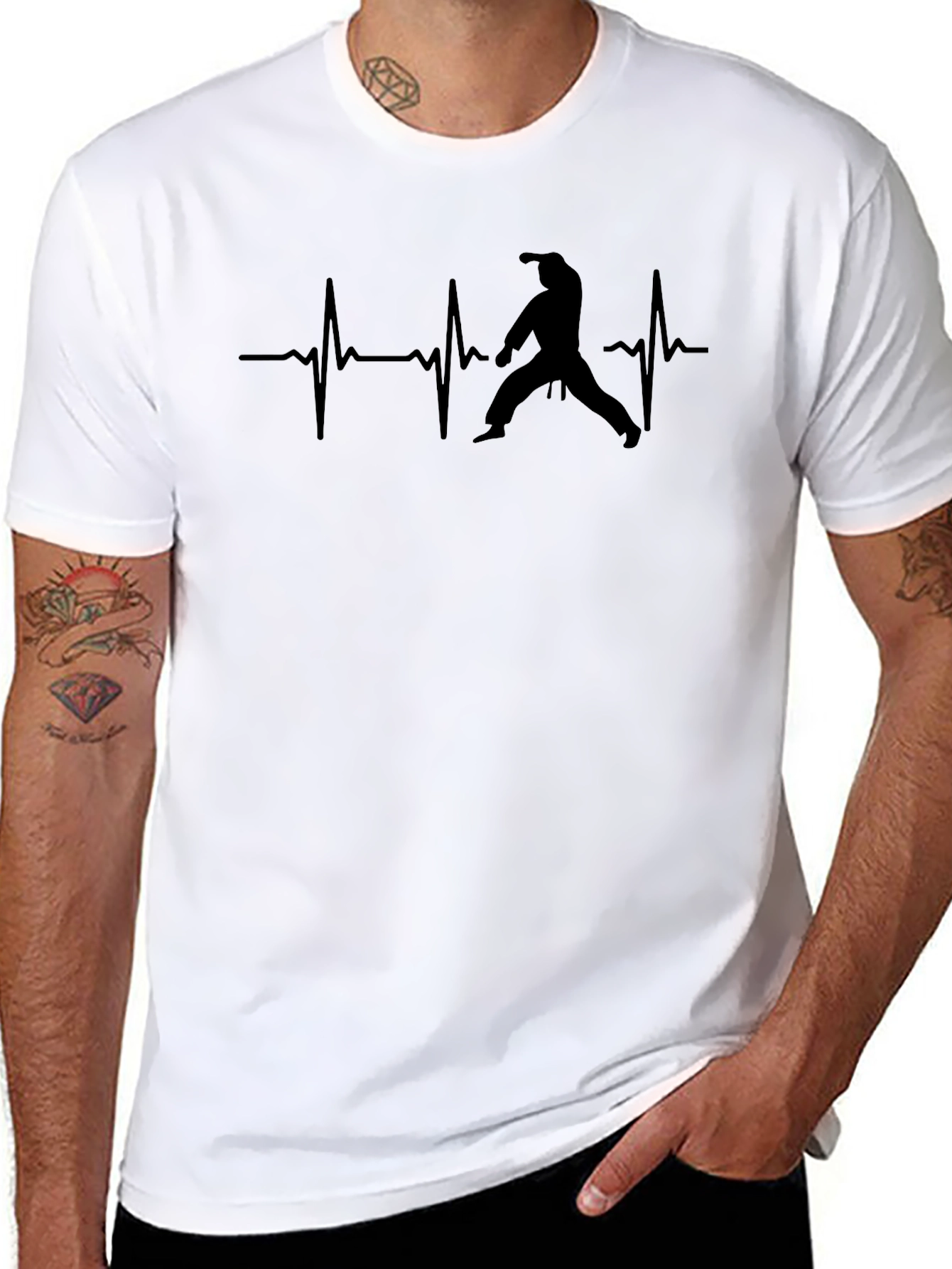 Martial Arts Heartbeat T-Shirt - Black
