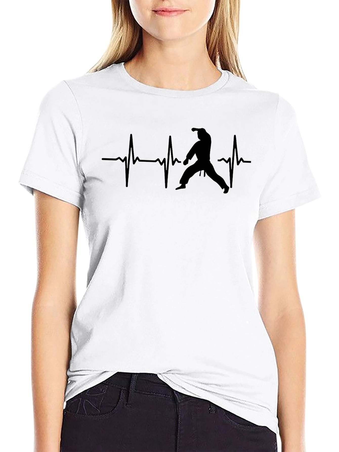 Martial Arts Heartbeat T-Shirt - Black