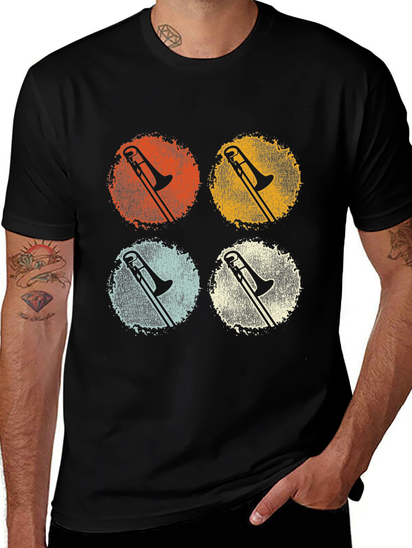 Retro Trombone Music T-Shirt