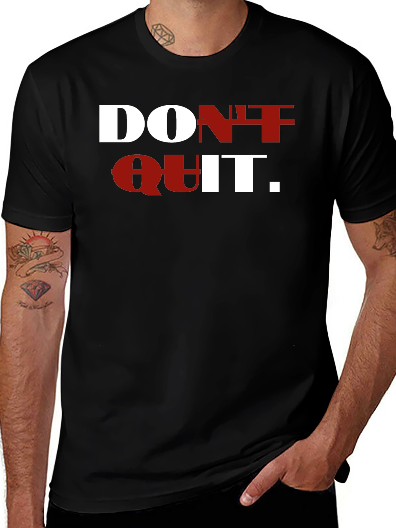 Motivational Dont Quit T-Shirt - Black