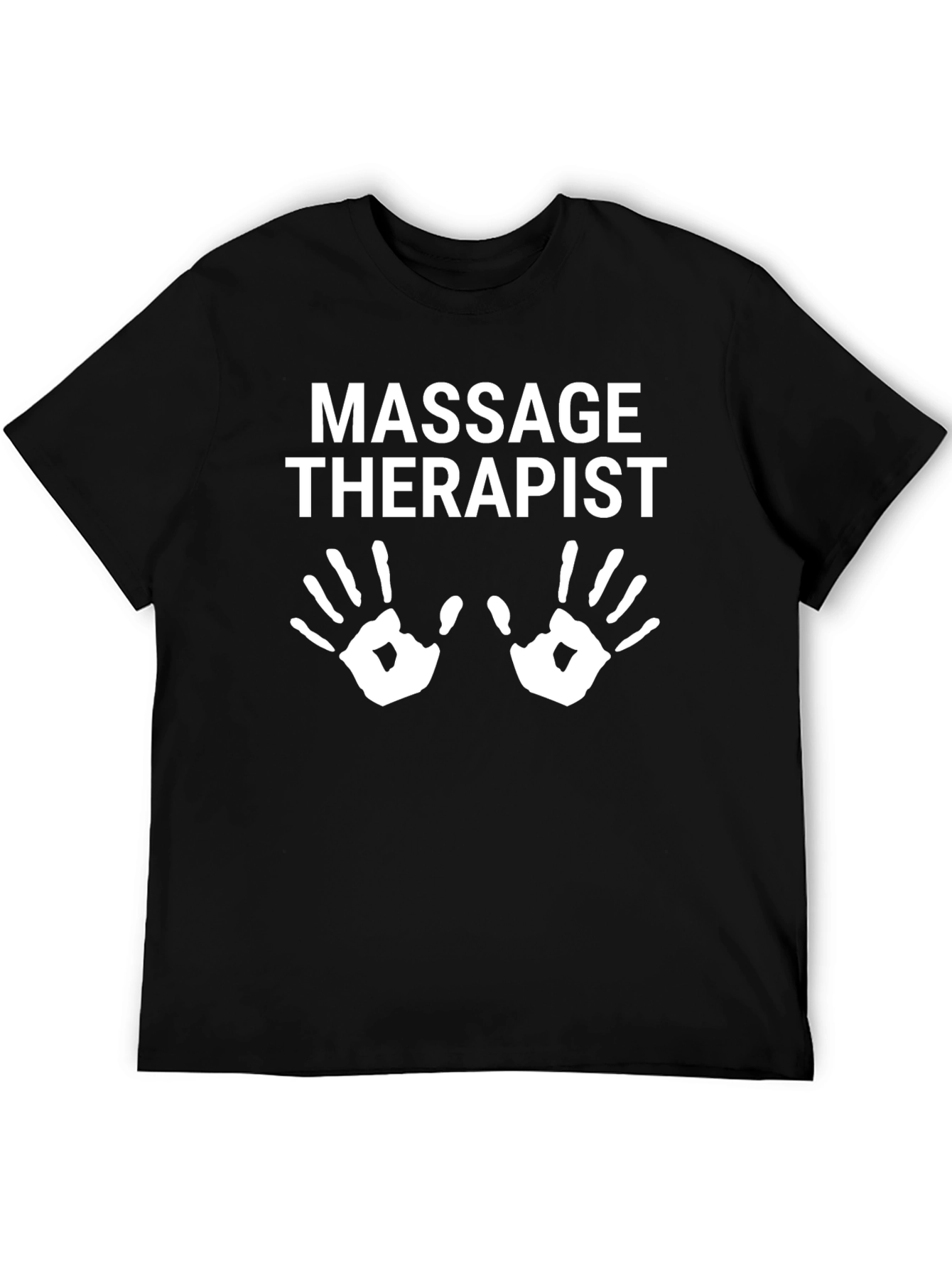 Massage Therapist T-Shirt with Hand Print Design - Black