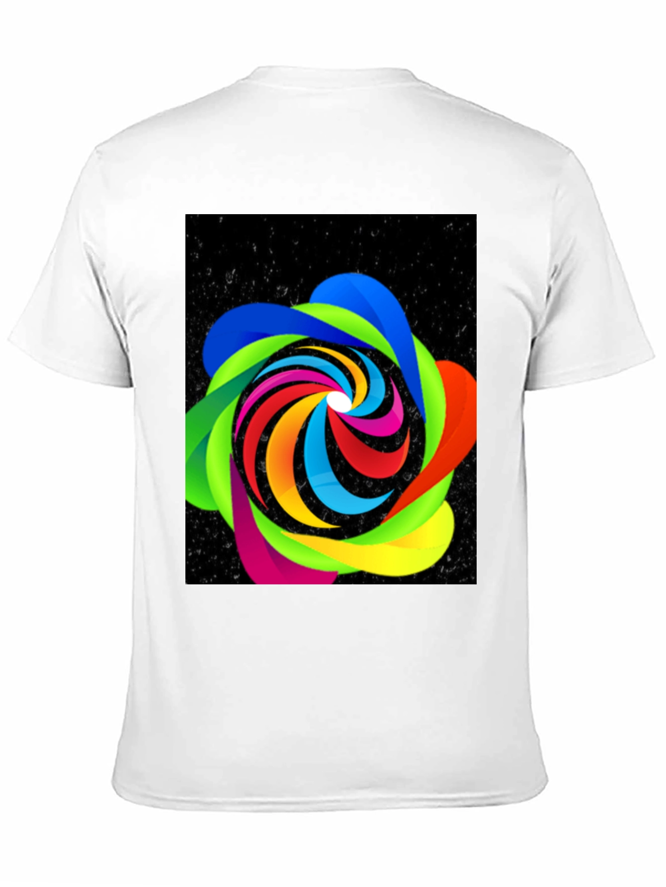 Abstract Swirl Graphic Black Tee