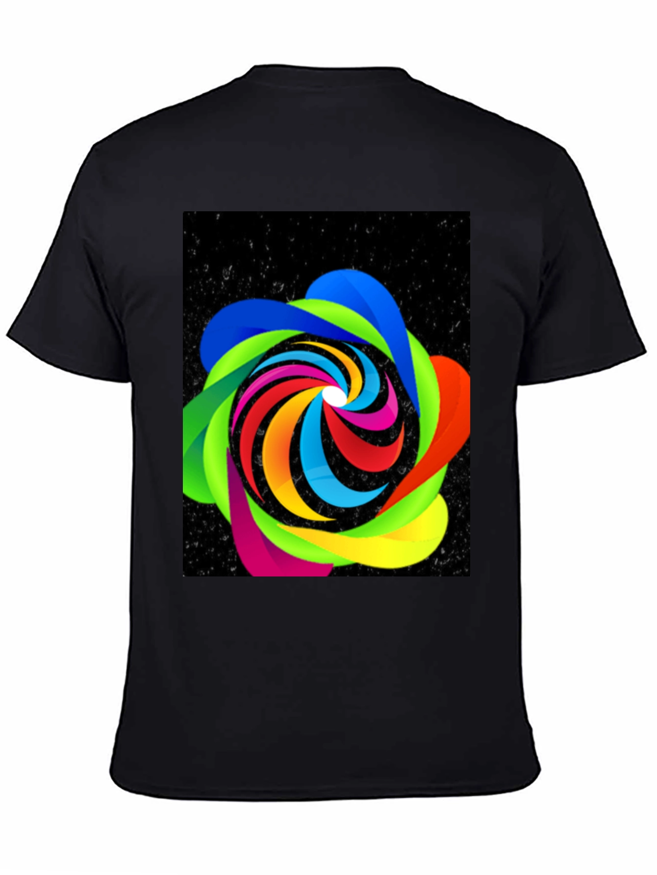 Abstract Swirl Graphic Black Tee