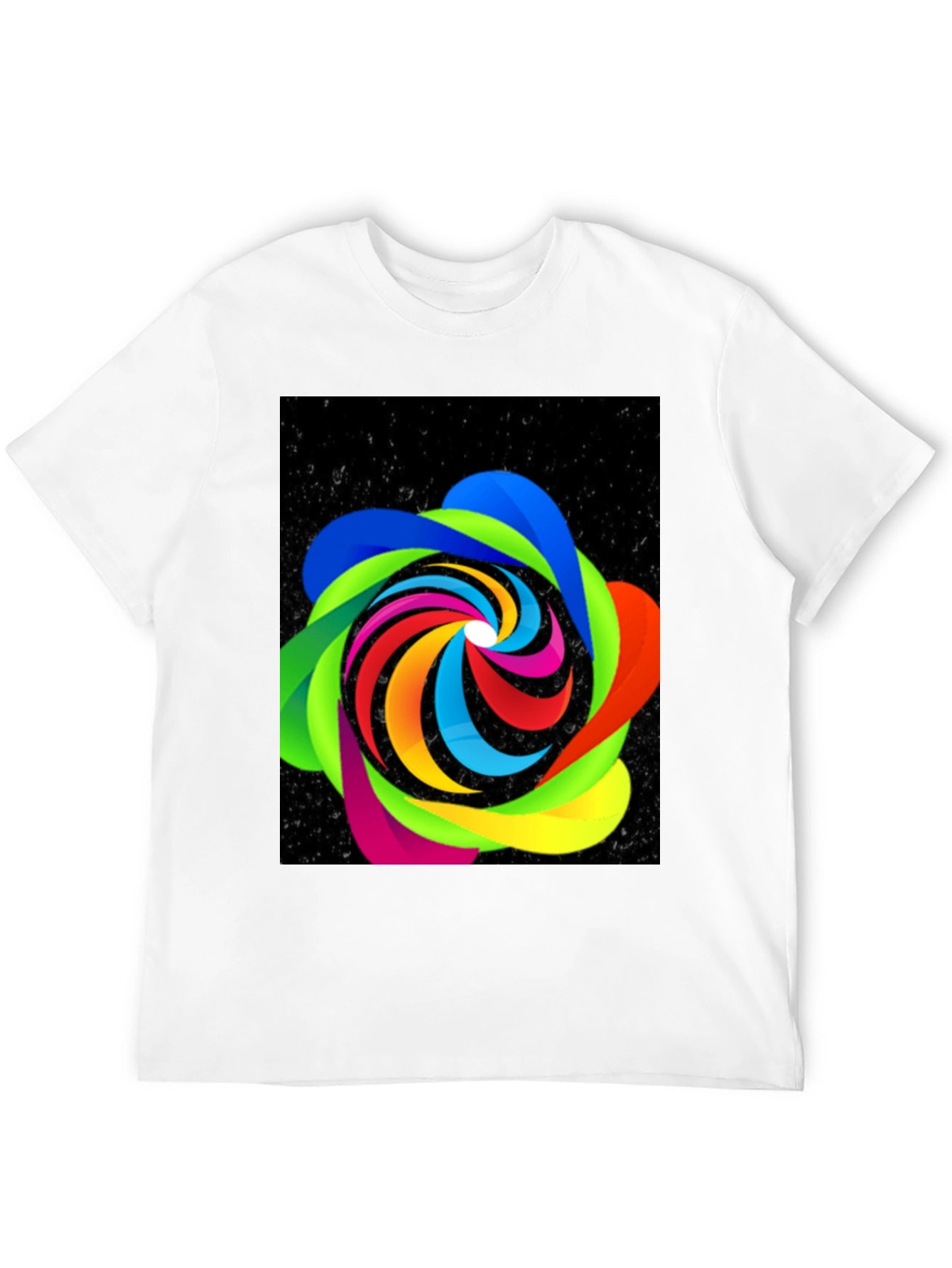 Abstract Swirl Graphic Black Tee