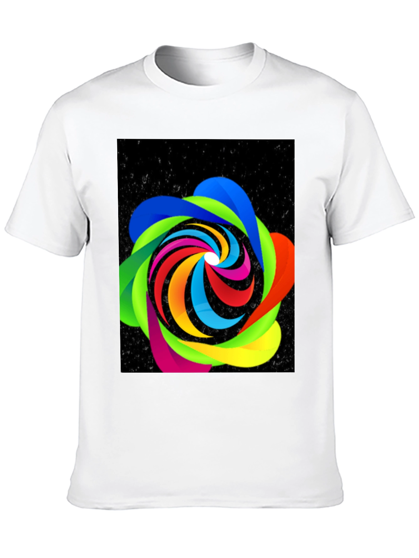 Abstract Swirl Graphic Black Tee