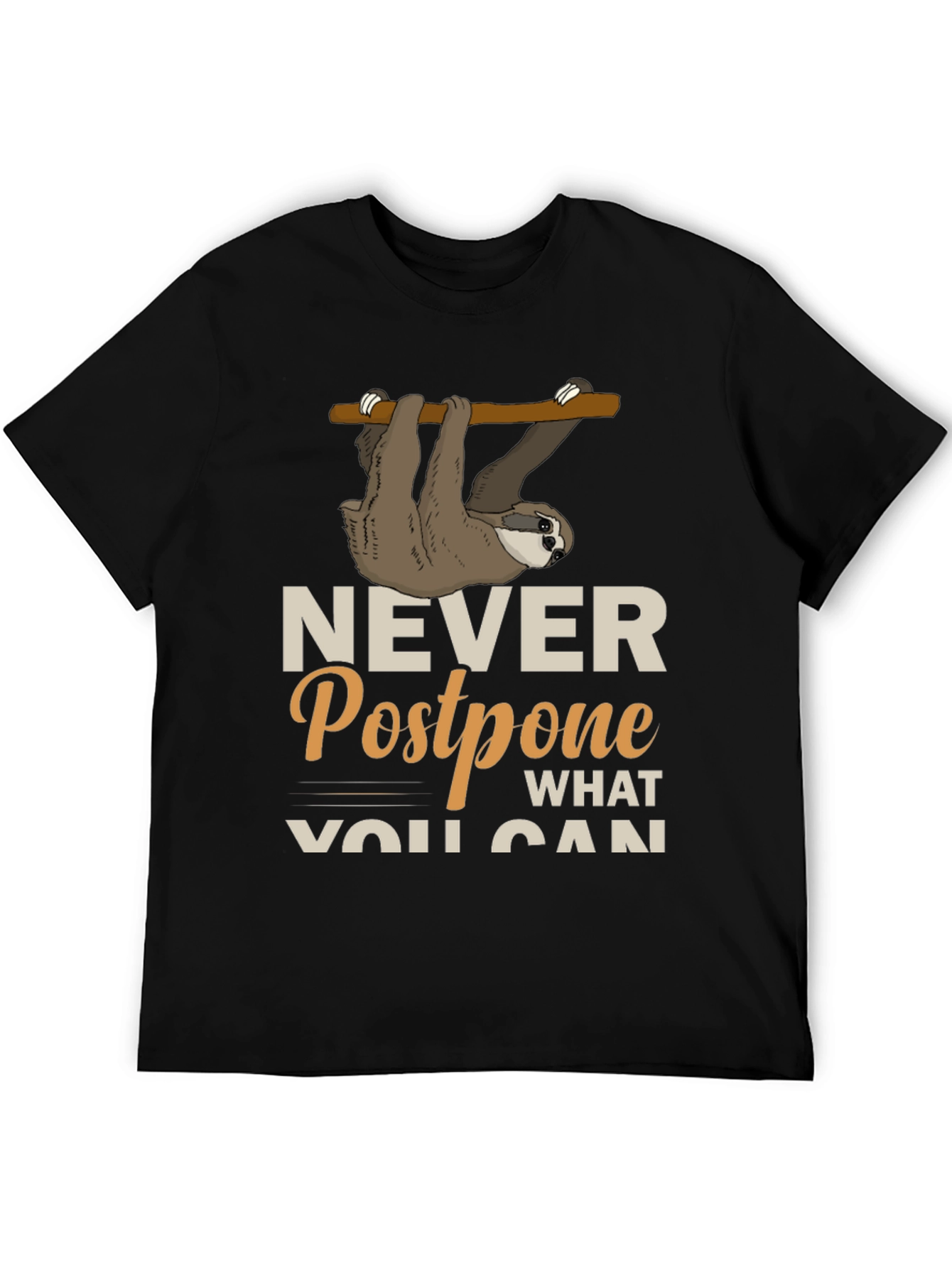 Sloth Never Postpone Funny Graphic T-Shirt