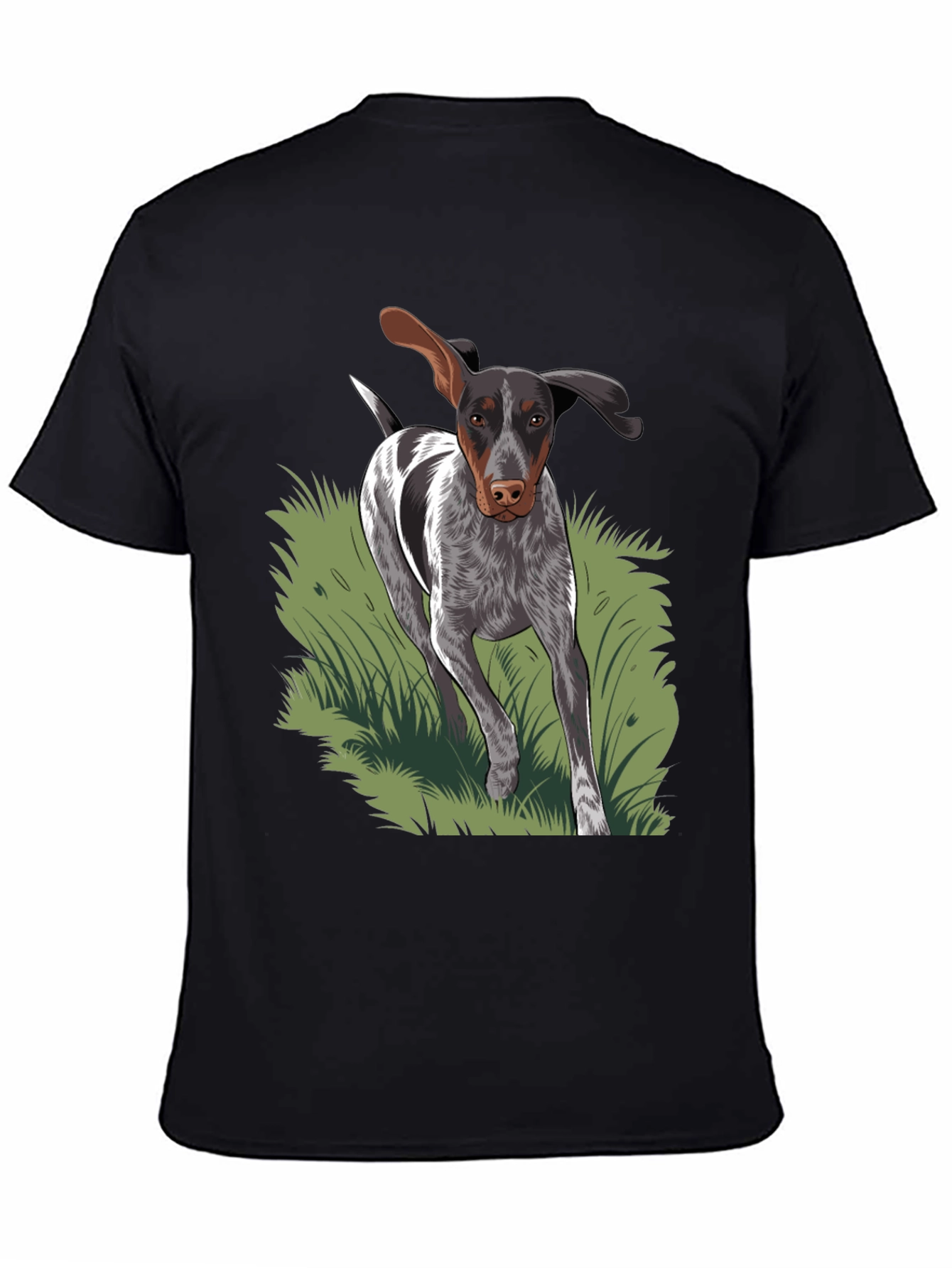 Dog Graphic Tee - Black Cotton Blend T-Shirt