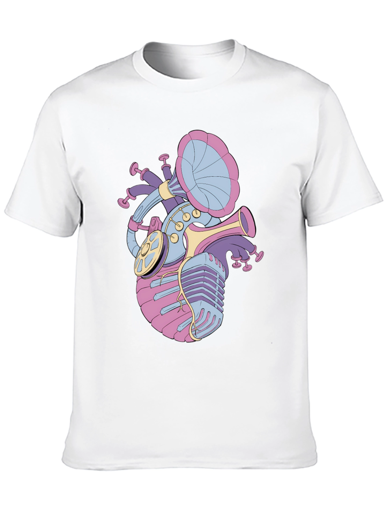Musical Heart Graphic Tee - Black Unisex T-Shirt