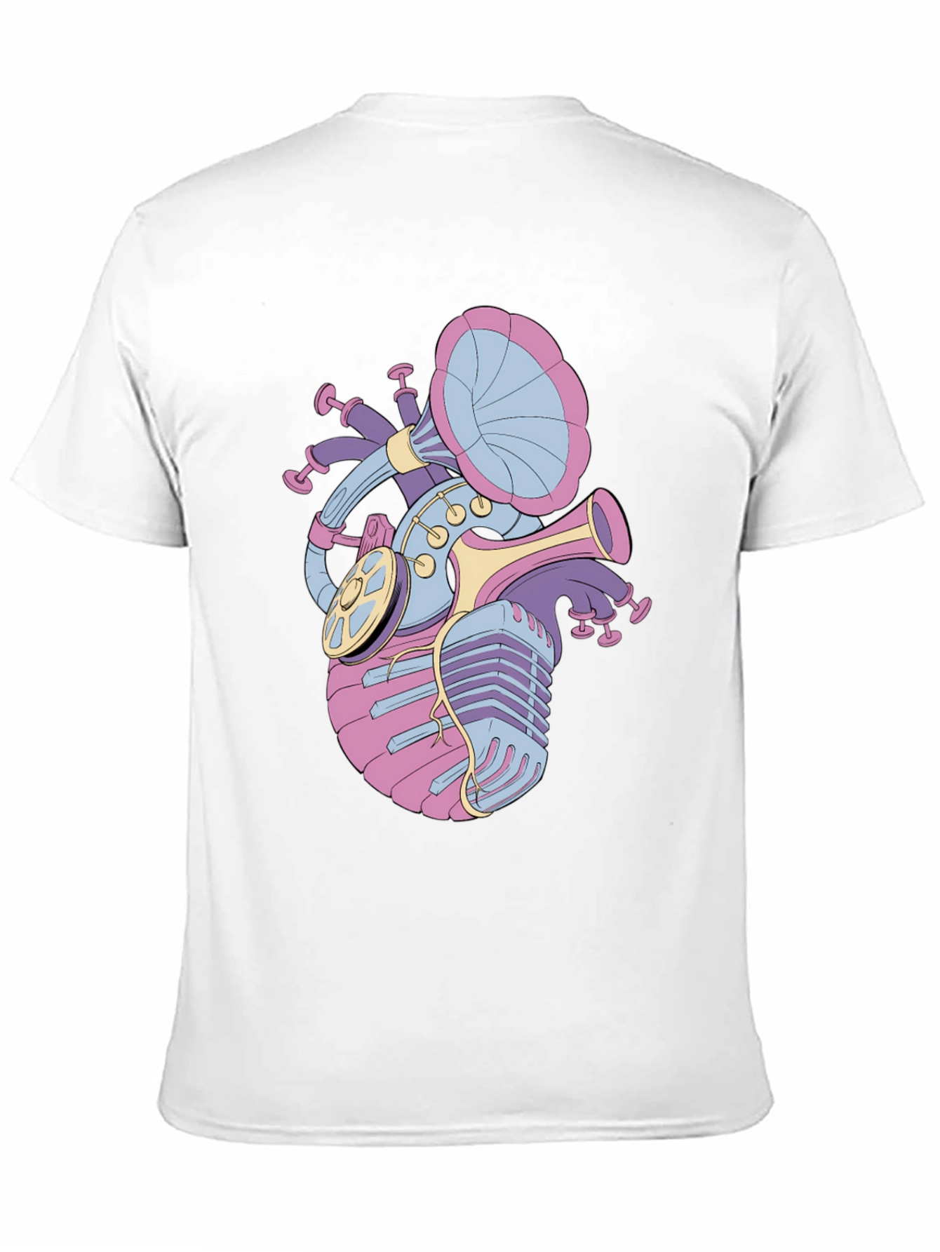 Musical Heart Graphic Tee - Black Unisex T-Shirt