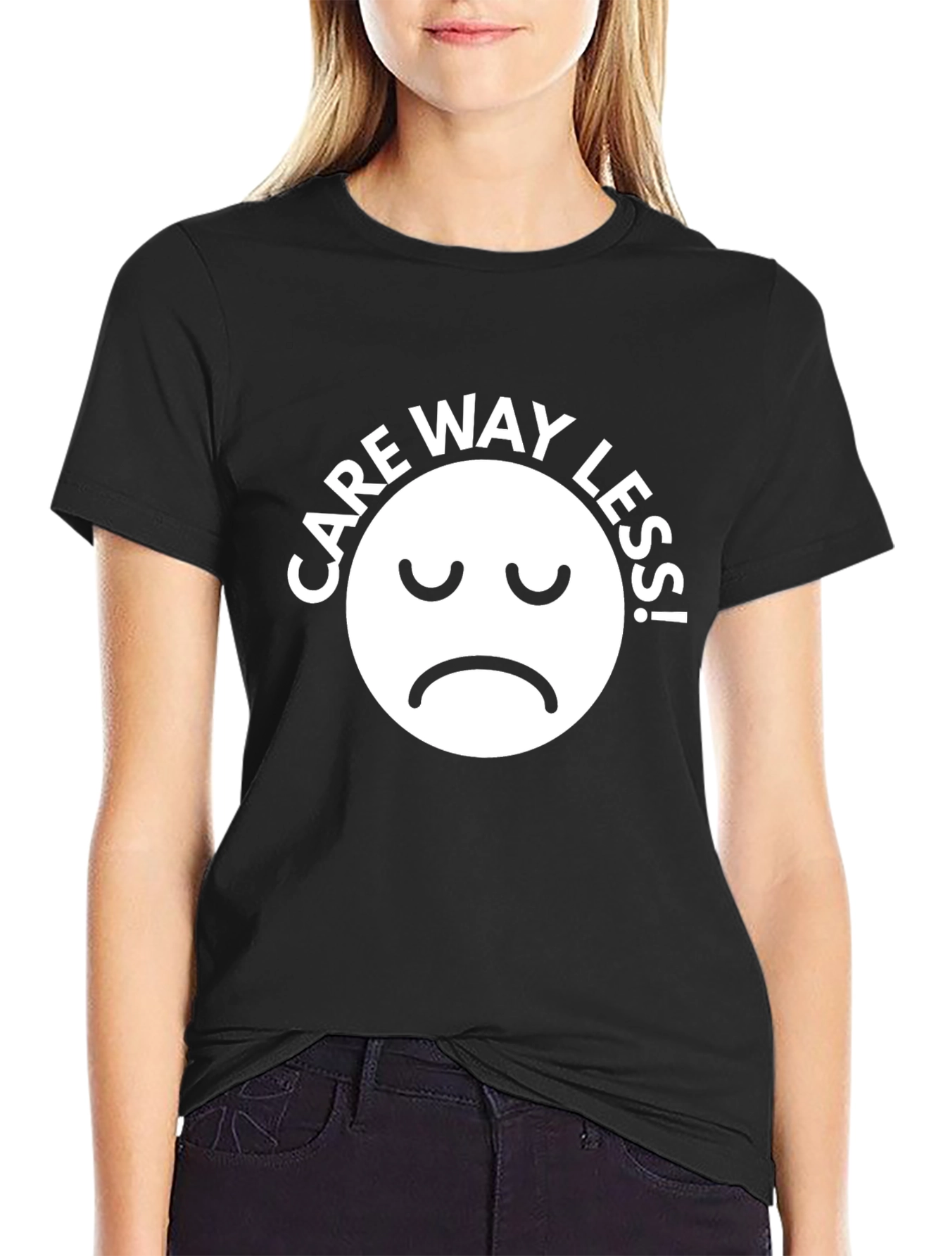 Care Way Less Graphic T-Shirt - Mens Black Tee