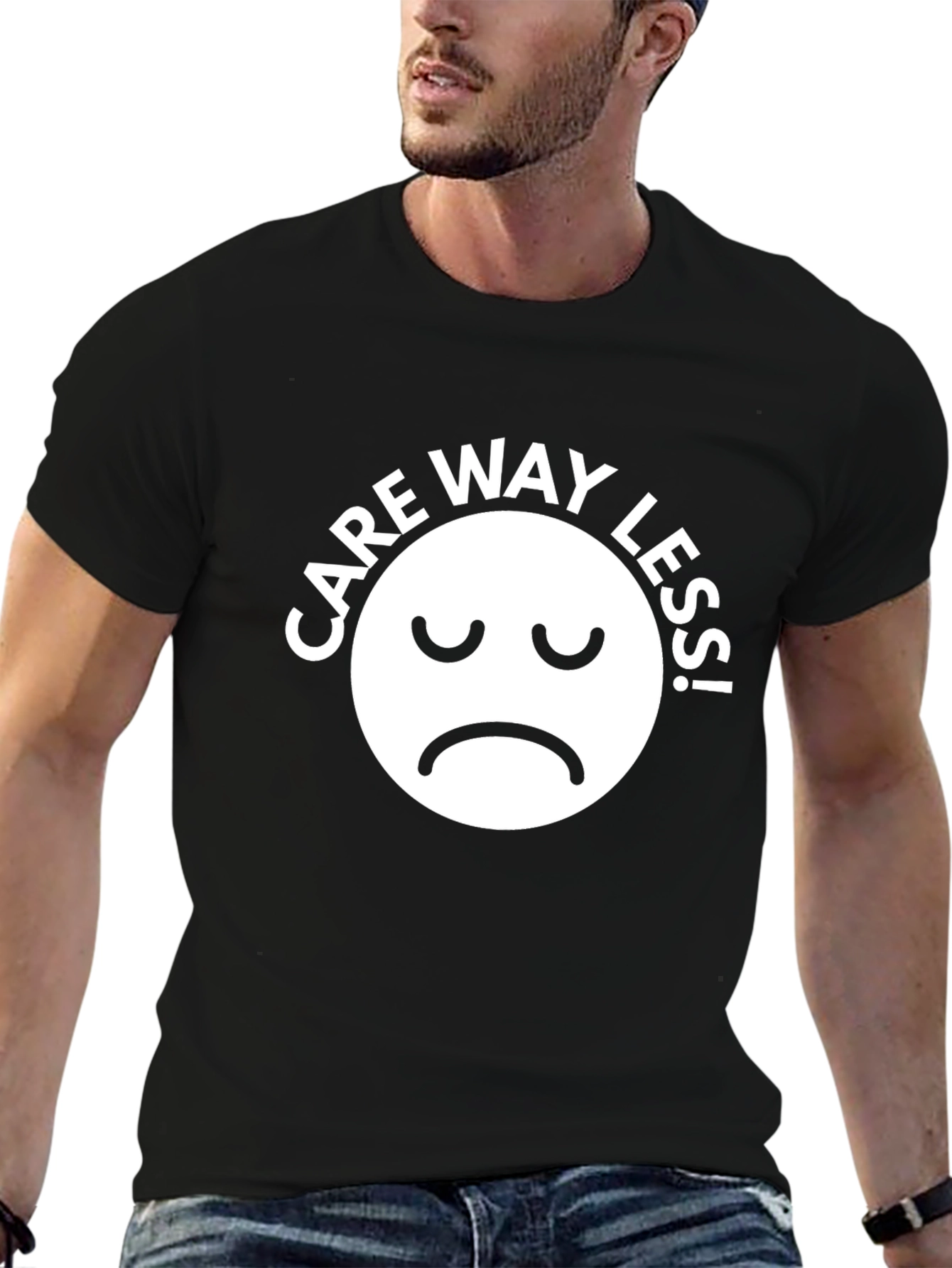 Care Way Less Graphic T-Shirt - Mens Black Tee