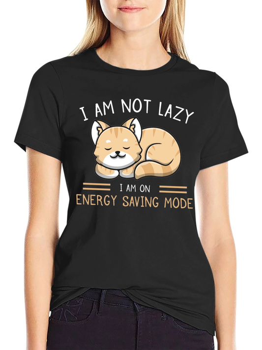 Funny Cat Energy Saving Mode T-Shirt