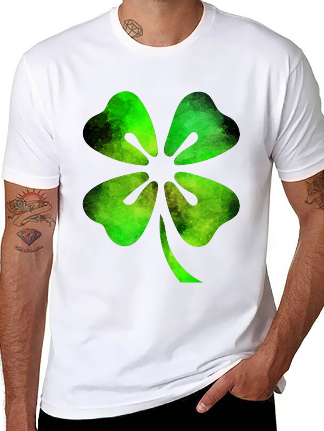 Lucky Four Leaf Clover Graphic T-Shirt