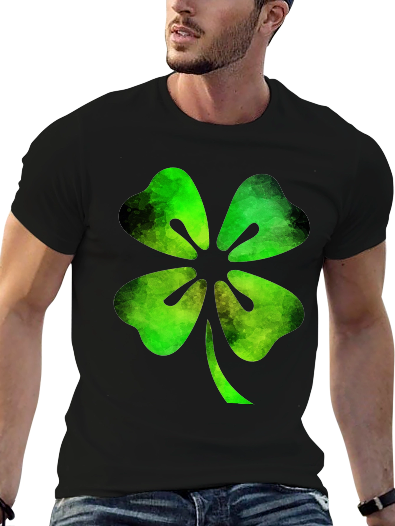 Lucky Four Leaf Clover Graphic T-Shirt