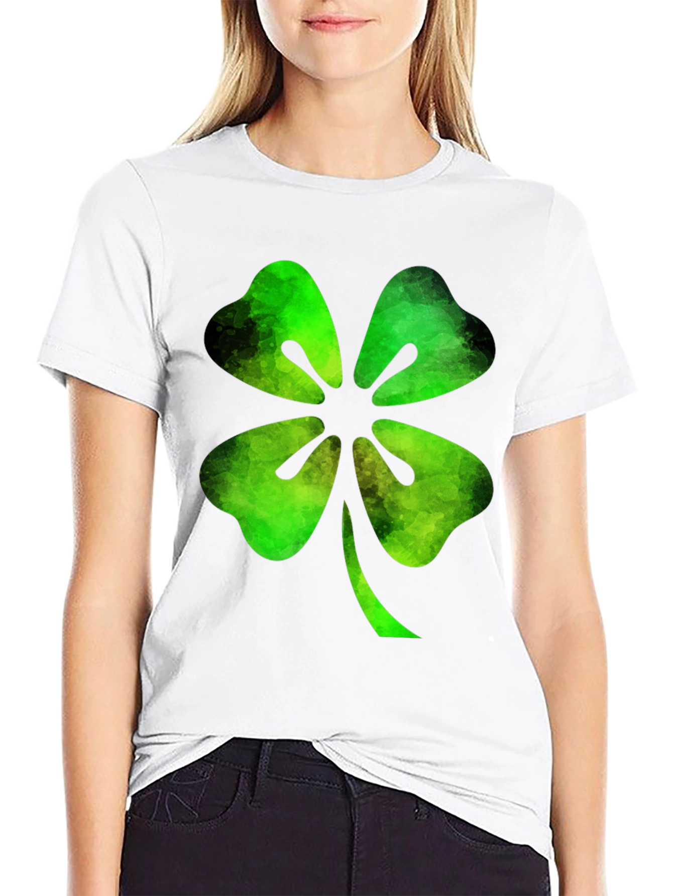 Lucky Four Leaf Clover Graphic T-Shirt
