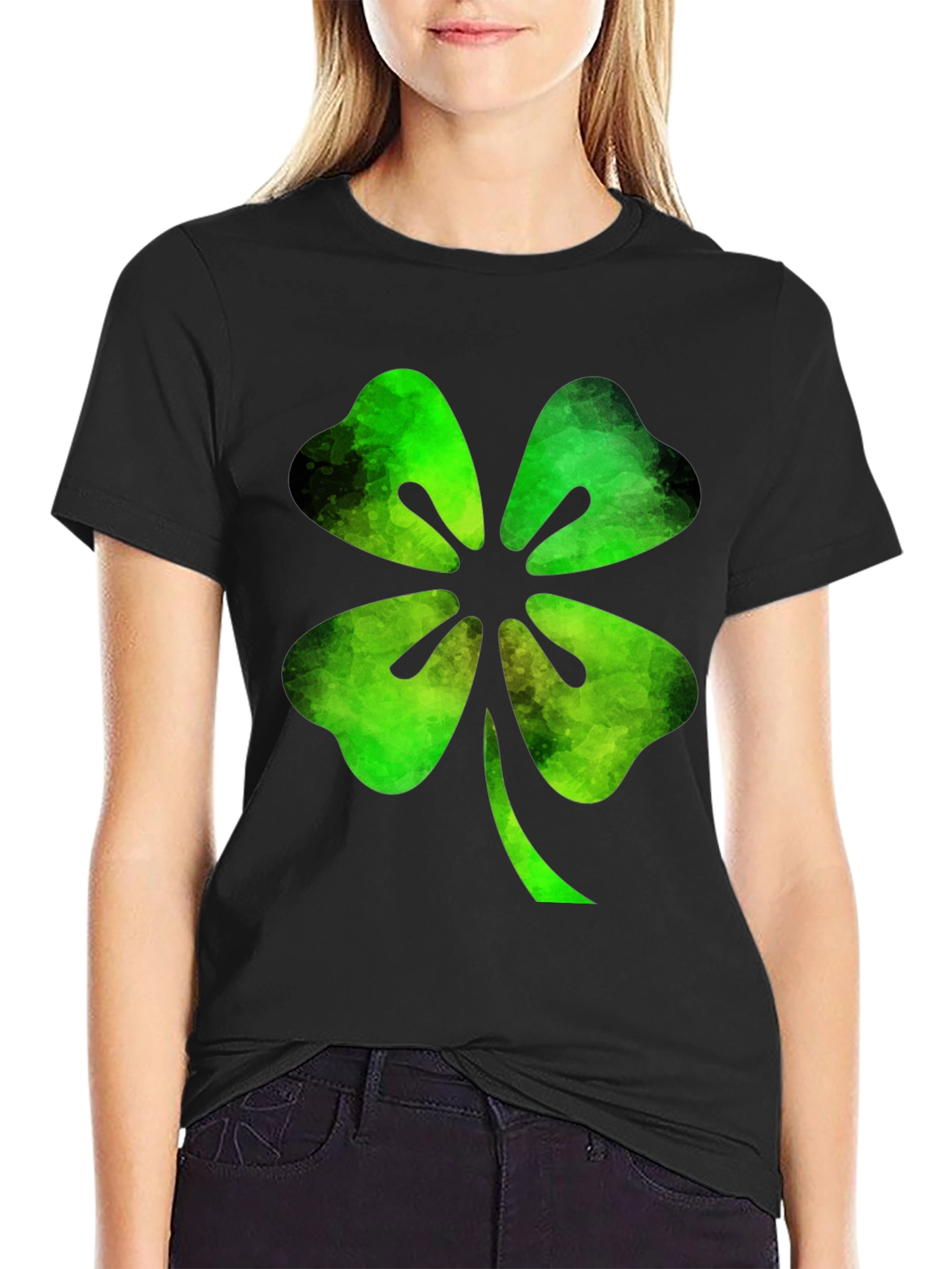 Lucky Four Leaf Clover Graphic T-Shirt
