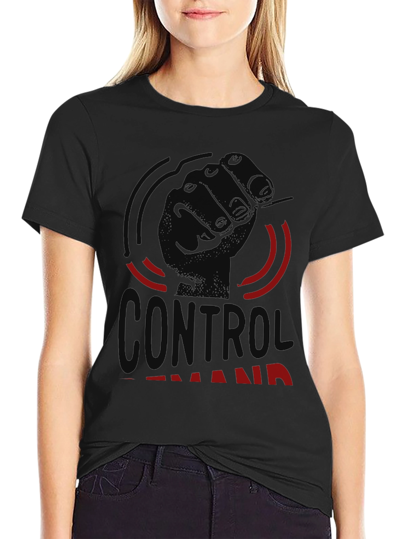 Control Demand Graphic Black T-Shirt