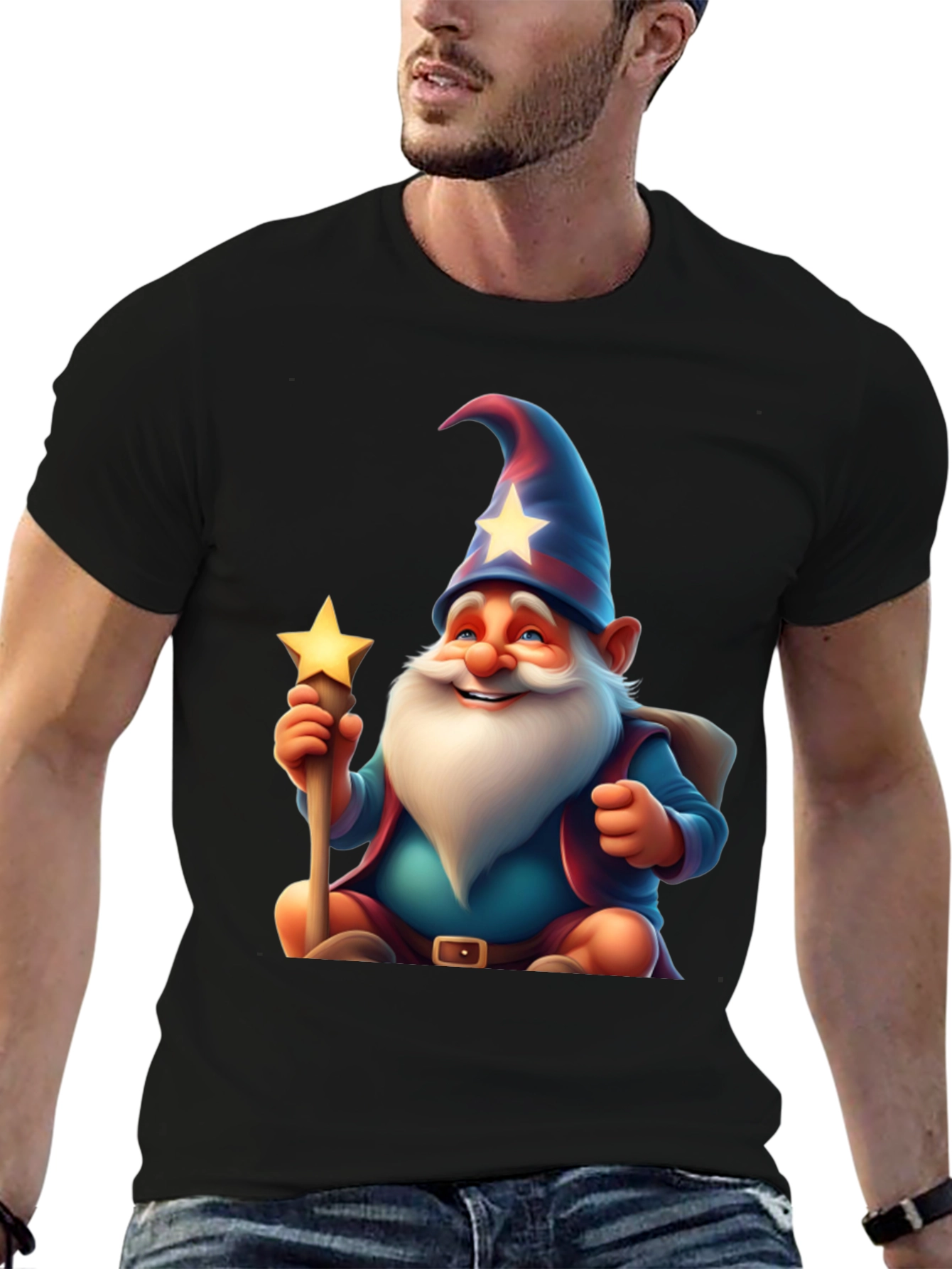 Wizard Gnome T-Shirt - Magical Cartoon Graphic Tee