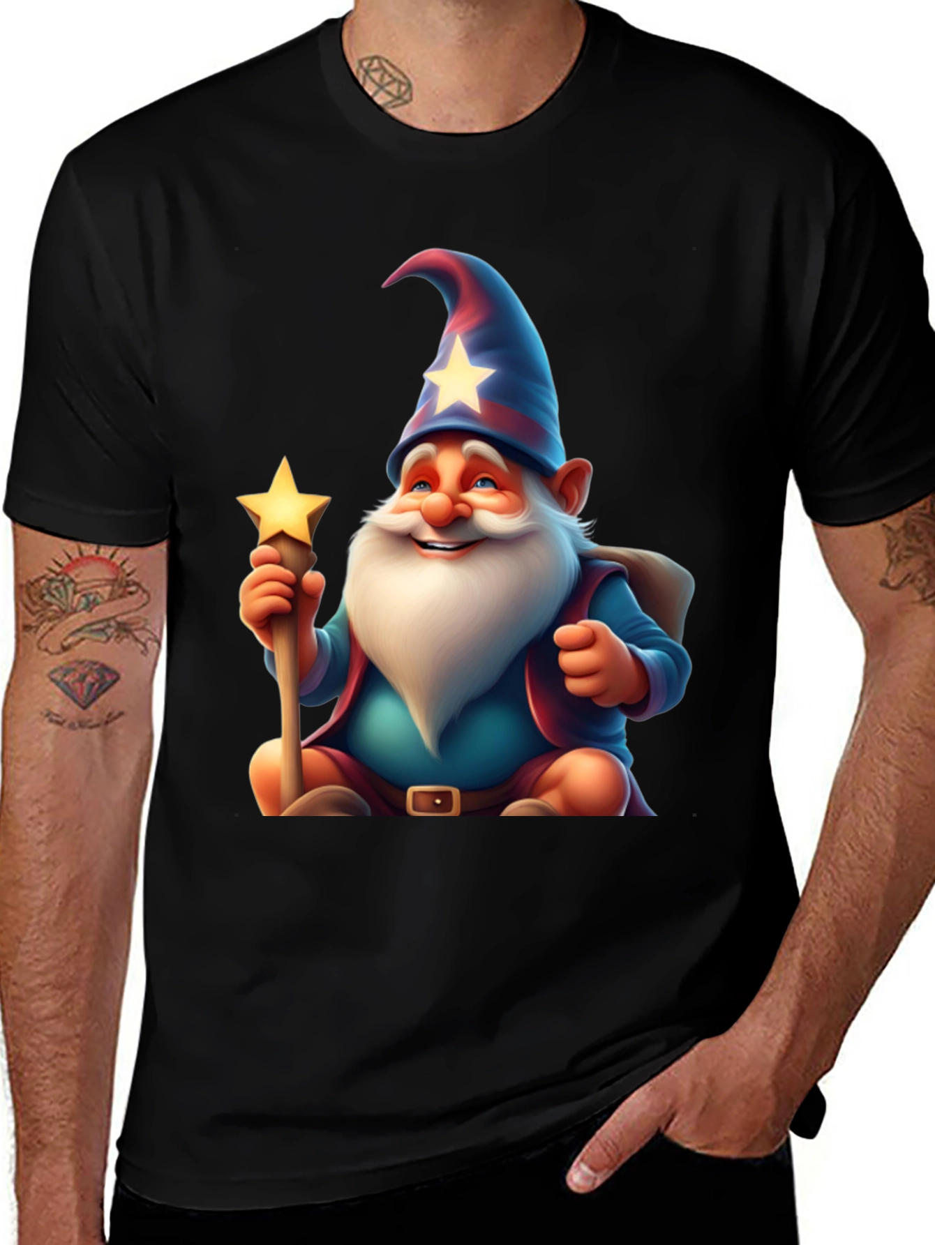 Wizard Gnome T-Shirt - Magical Cartoon Graphic Tee