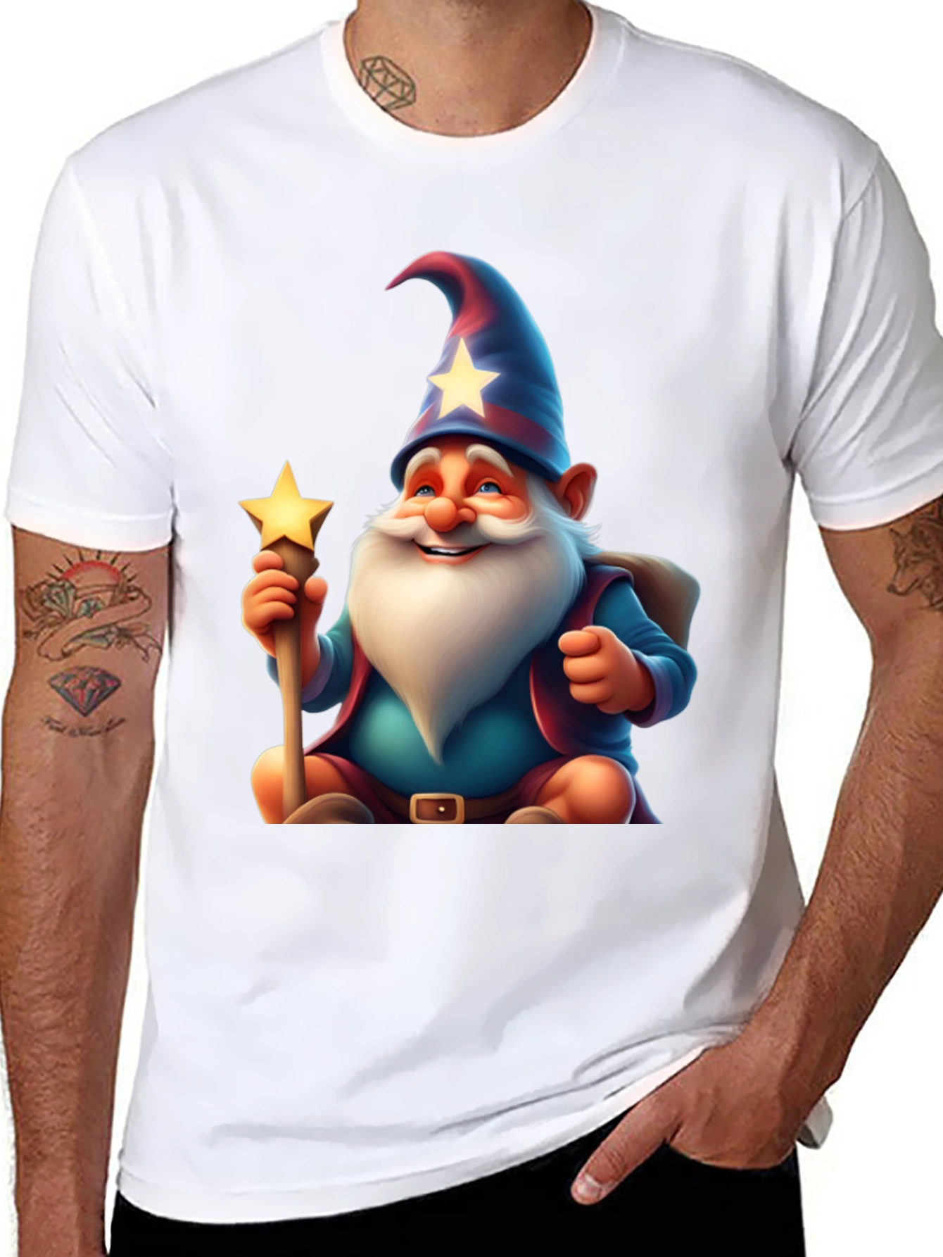 Wizard Gnome T-Shirt - Magical Cartoon Graphic Tee