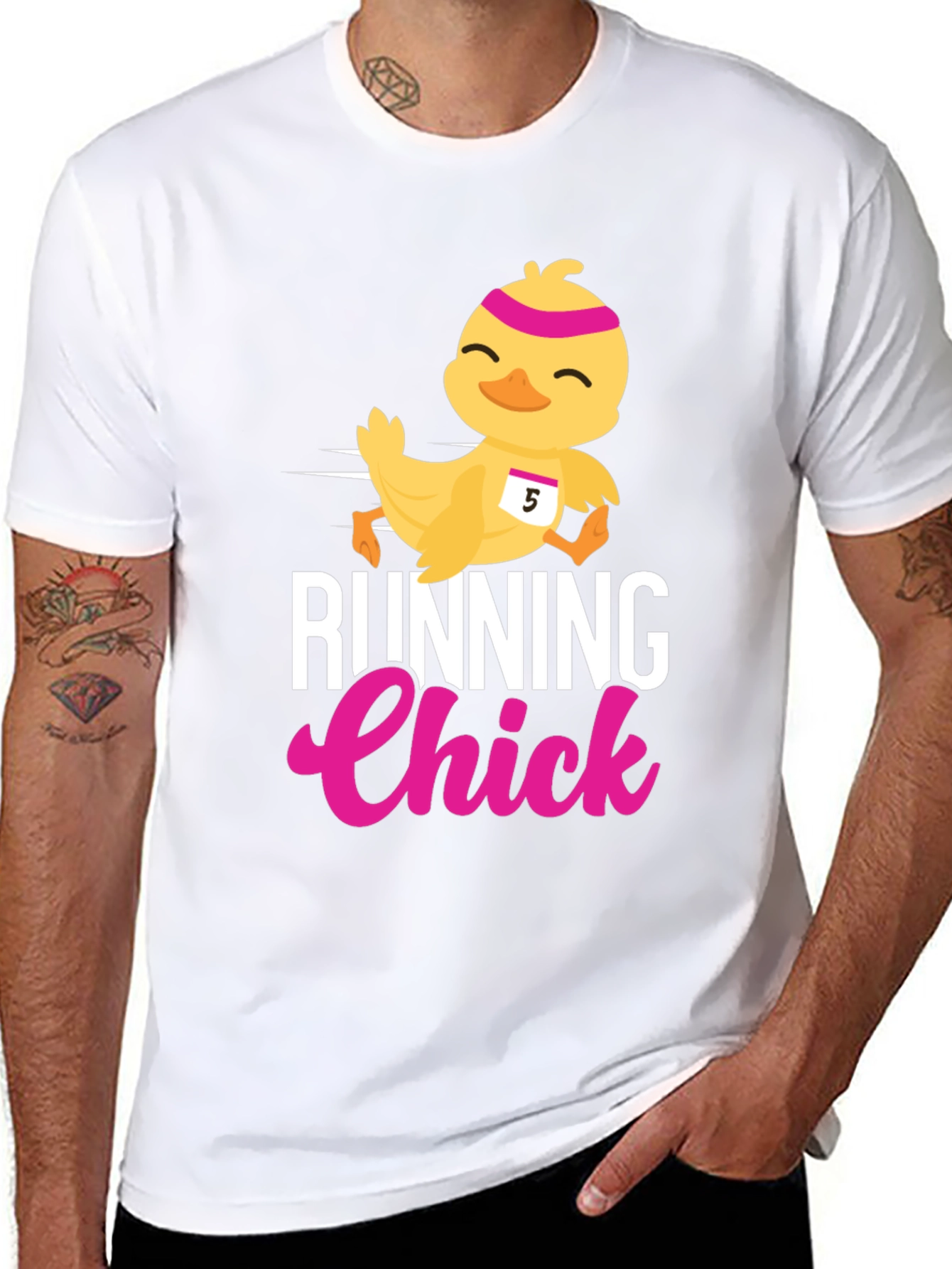 Running Chick Graphic Tee - Fun Easter Design