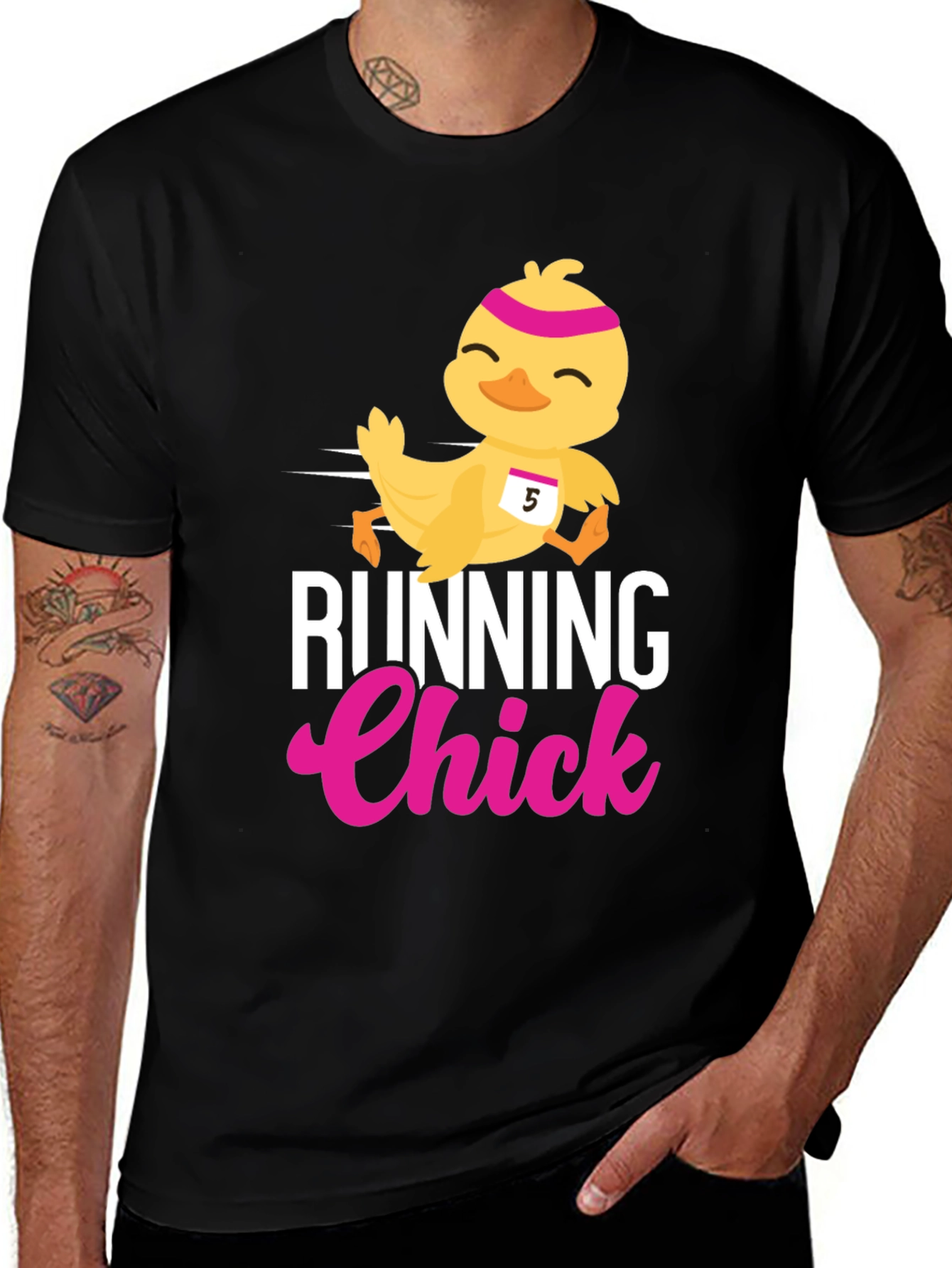 Running Chick Graphic Tee - Fun Easter Design