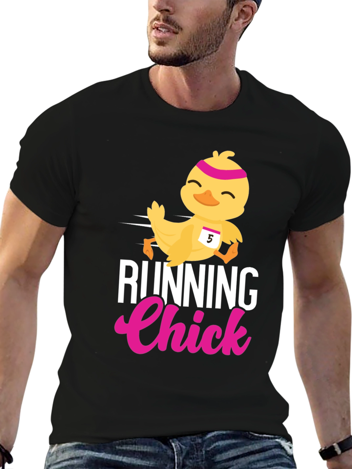Running Chick Graphic Tee - Fun Easter Design
