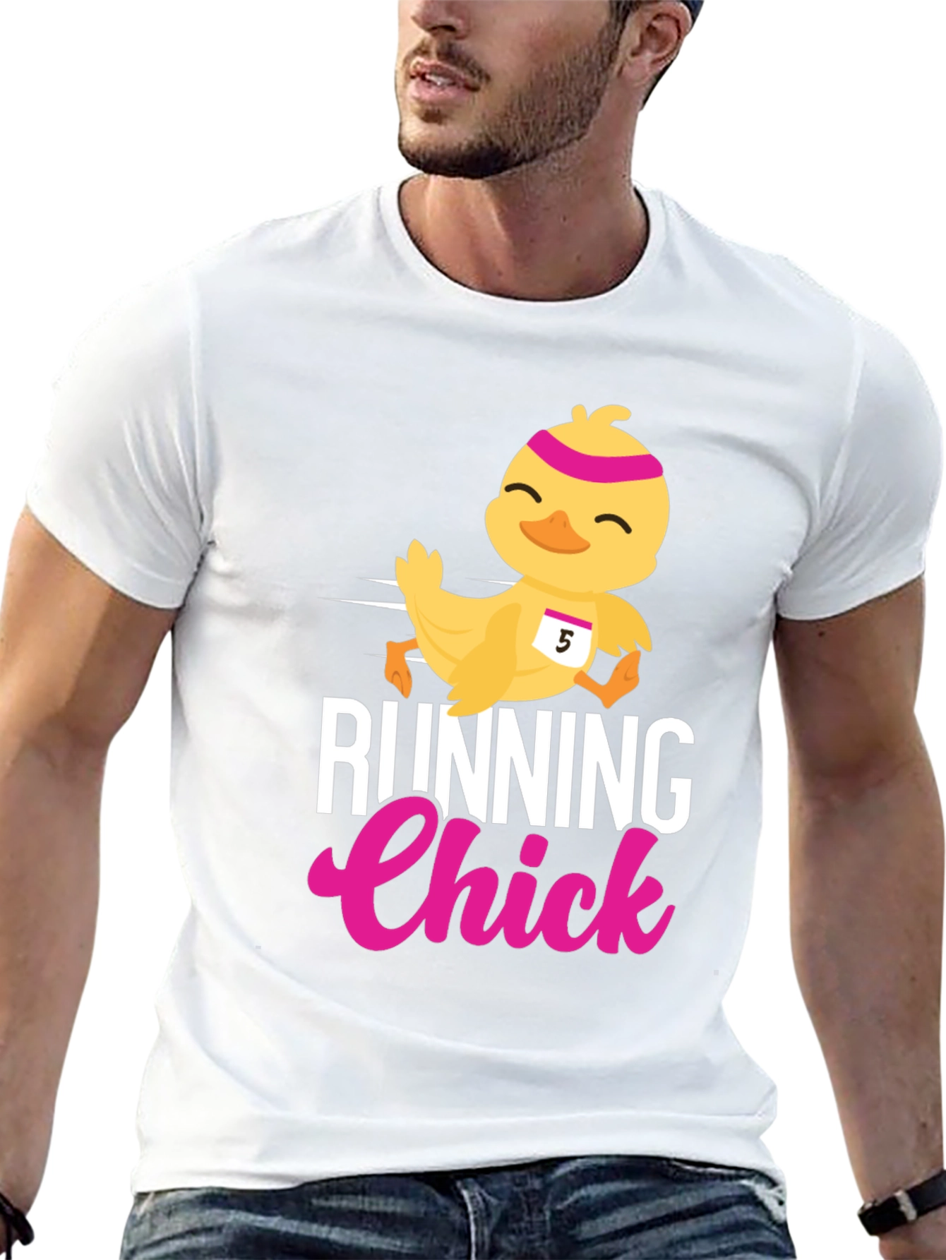 Running Chick Graphic Tee - Fun Easter Design