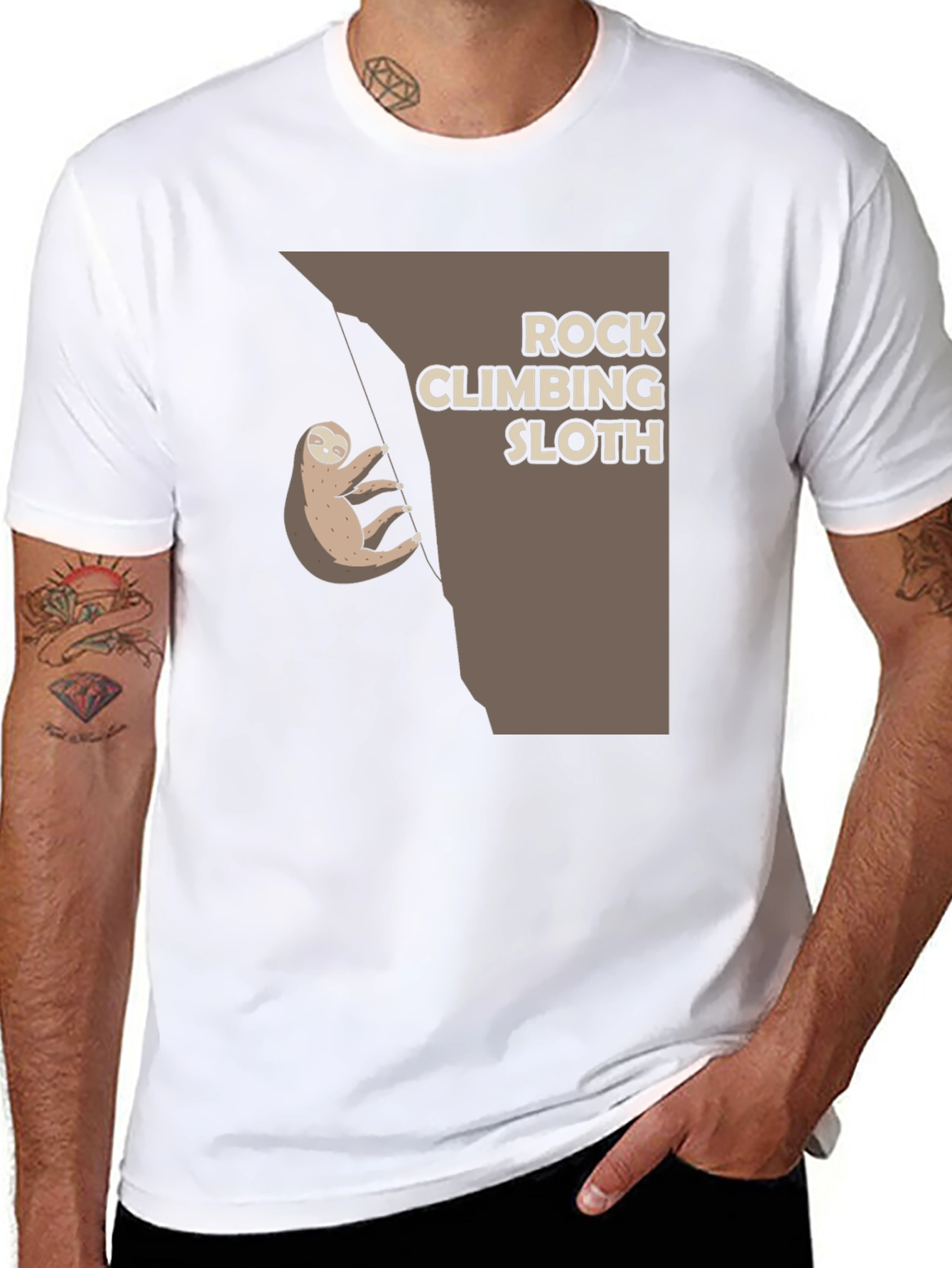 Rock Climbing Sloth T-Shirt - Cute Graphic Tee