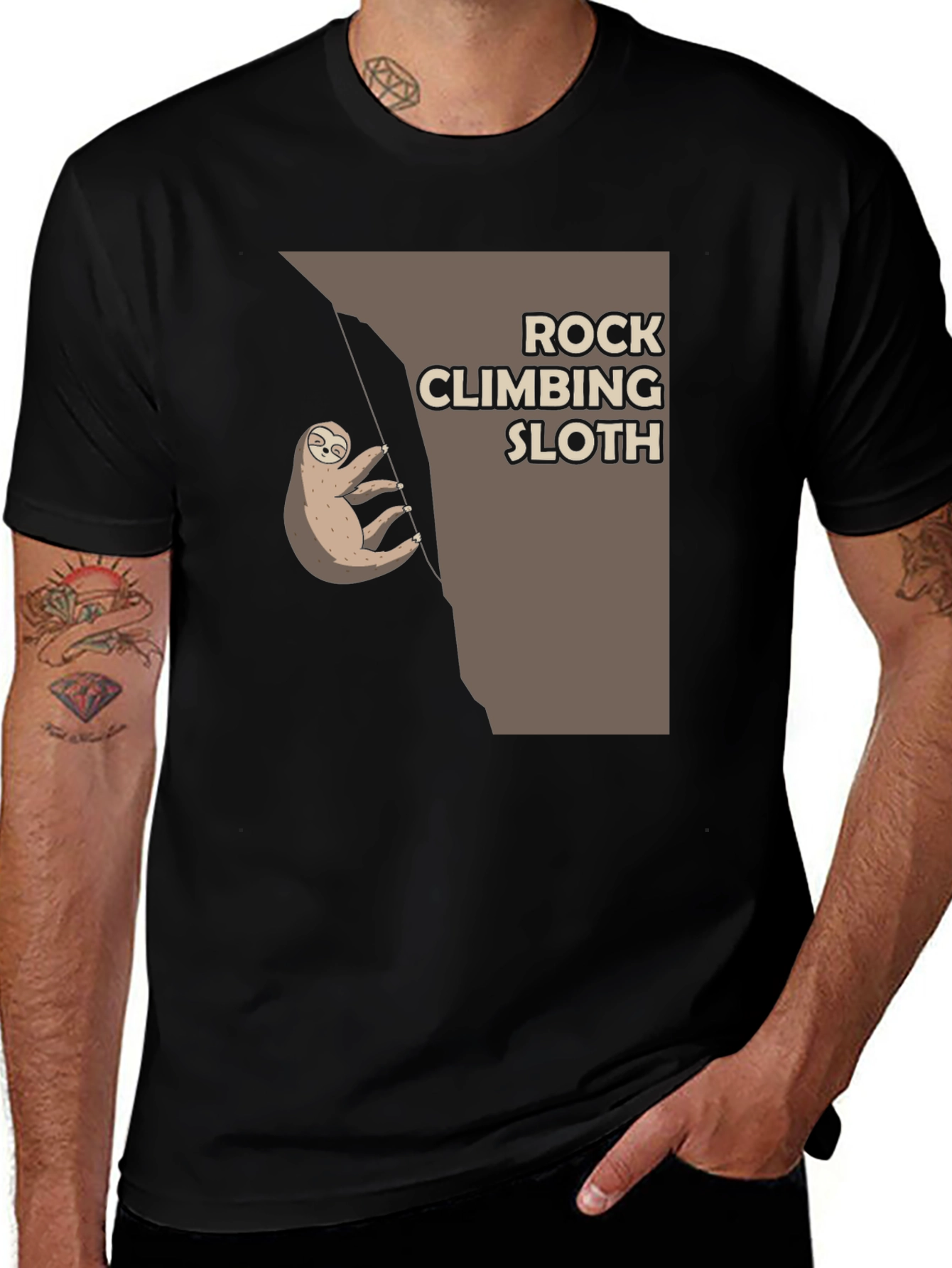 Rock Climbing Sloth T-Shirt - Cute Graphic Tee