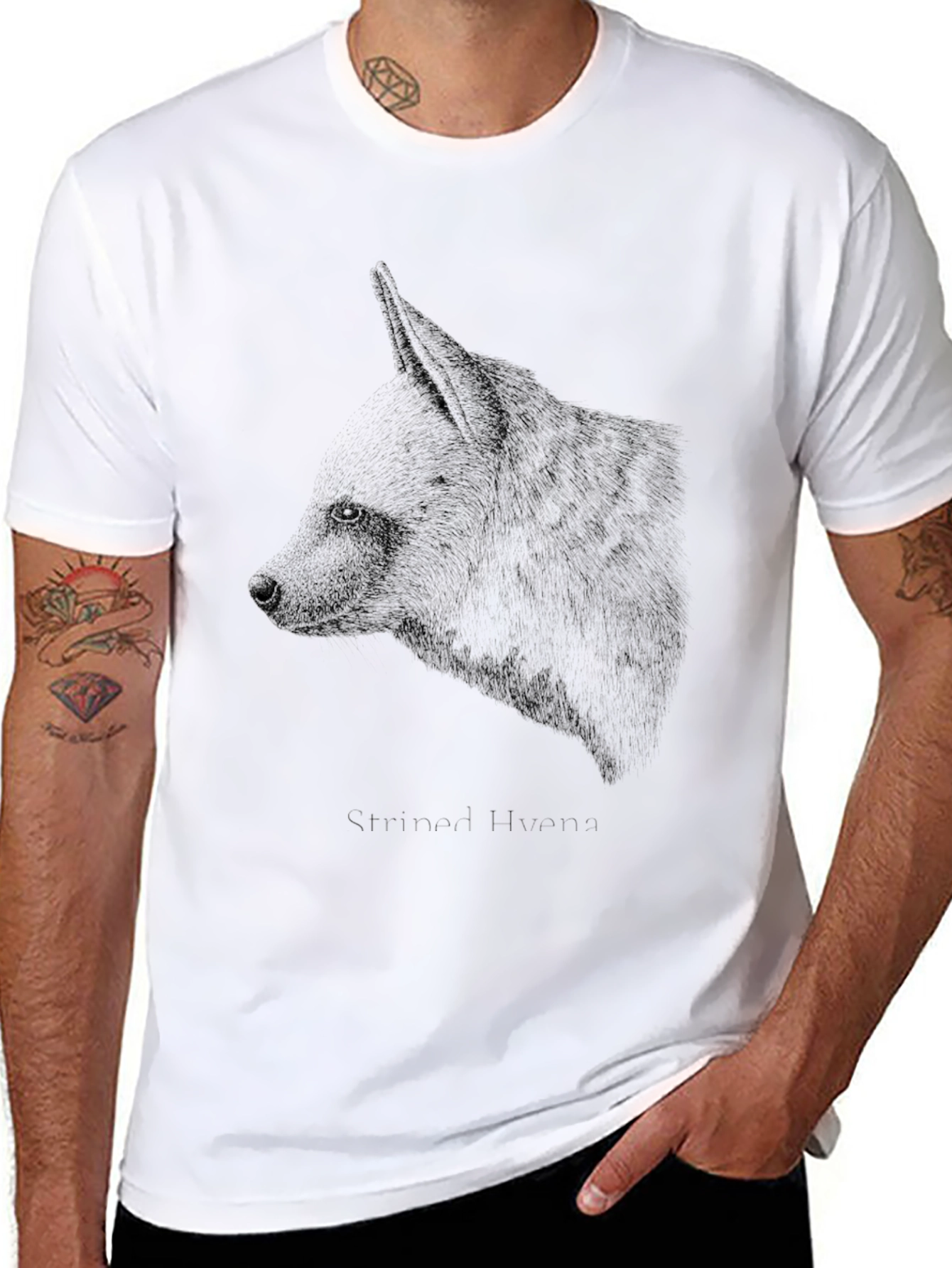 Black Wolf Graphic Print T-Shirt