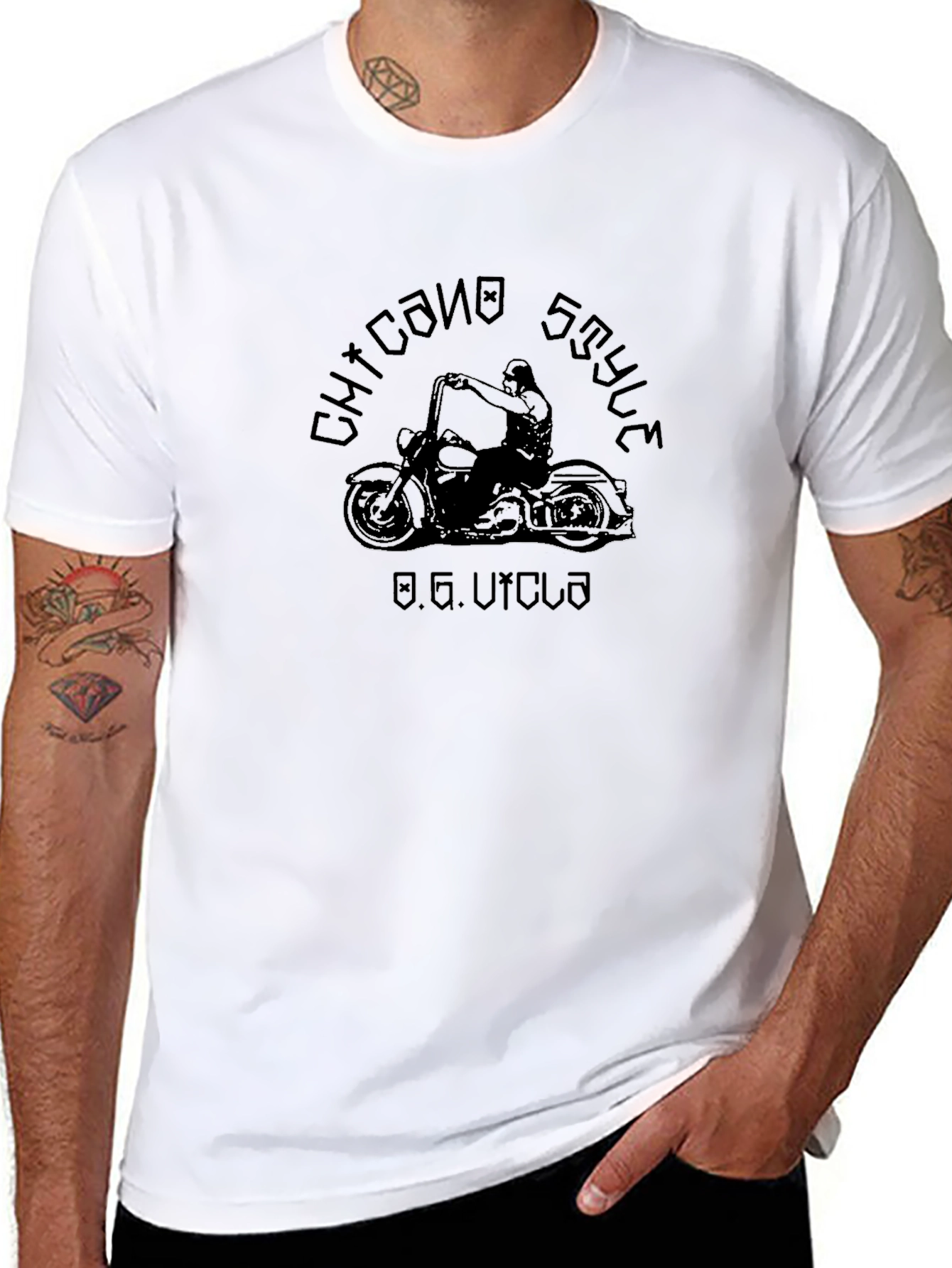 Chicano Style Motorcycle Graphic T-Shirt