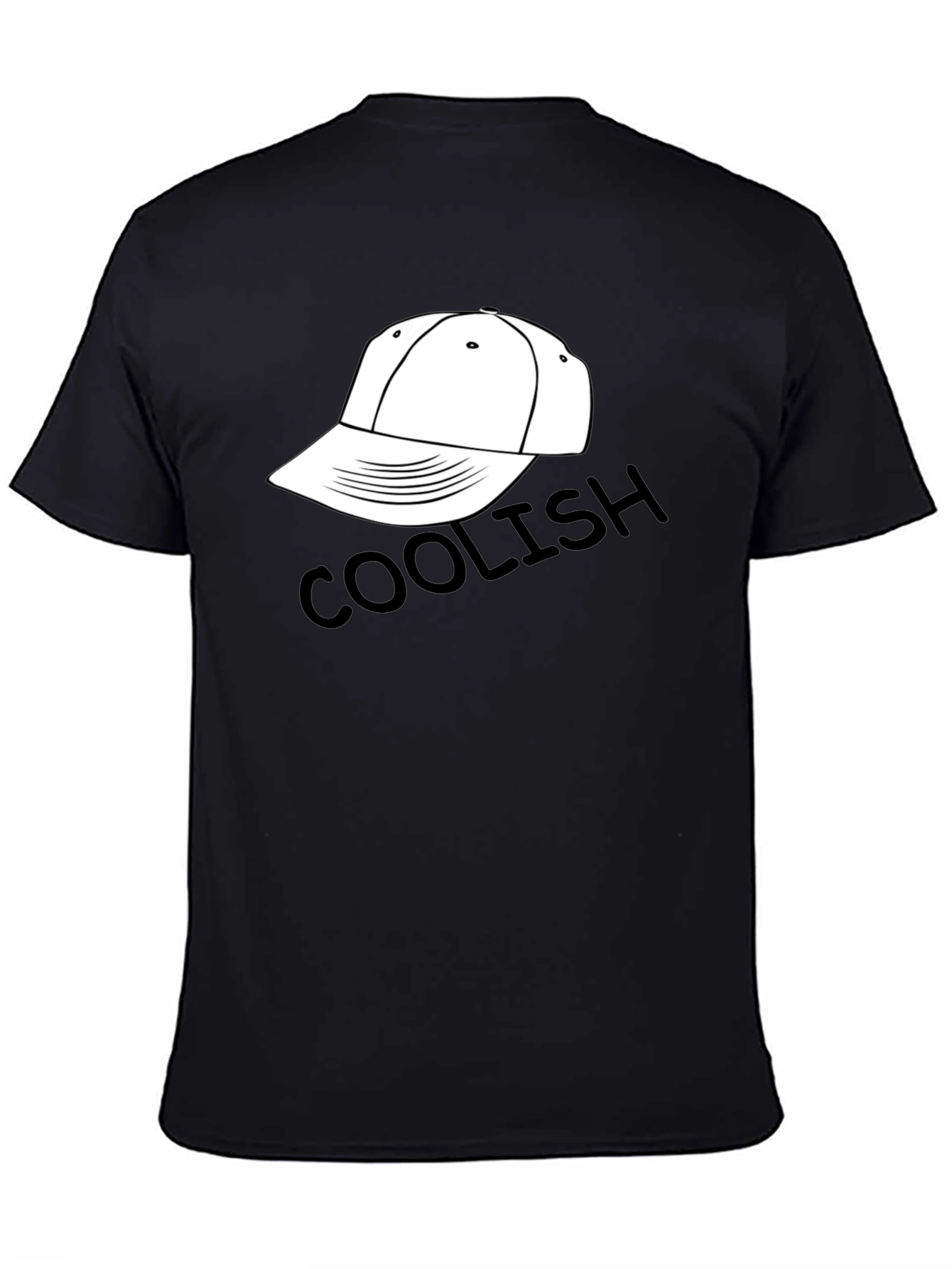 Coolish Cap Graphic Black T-Shirt