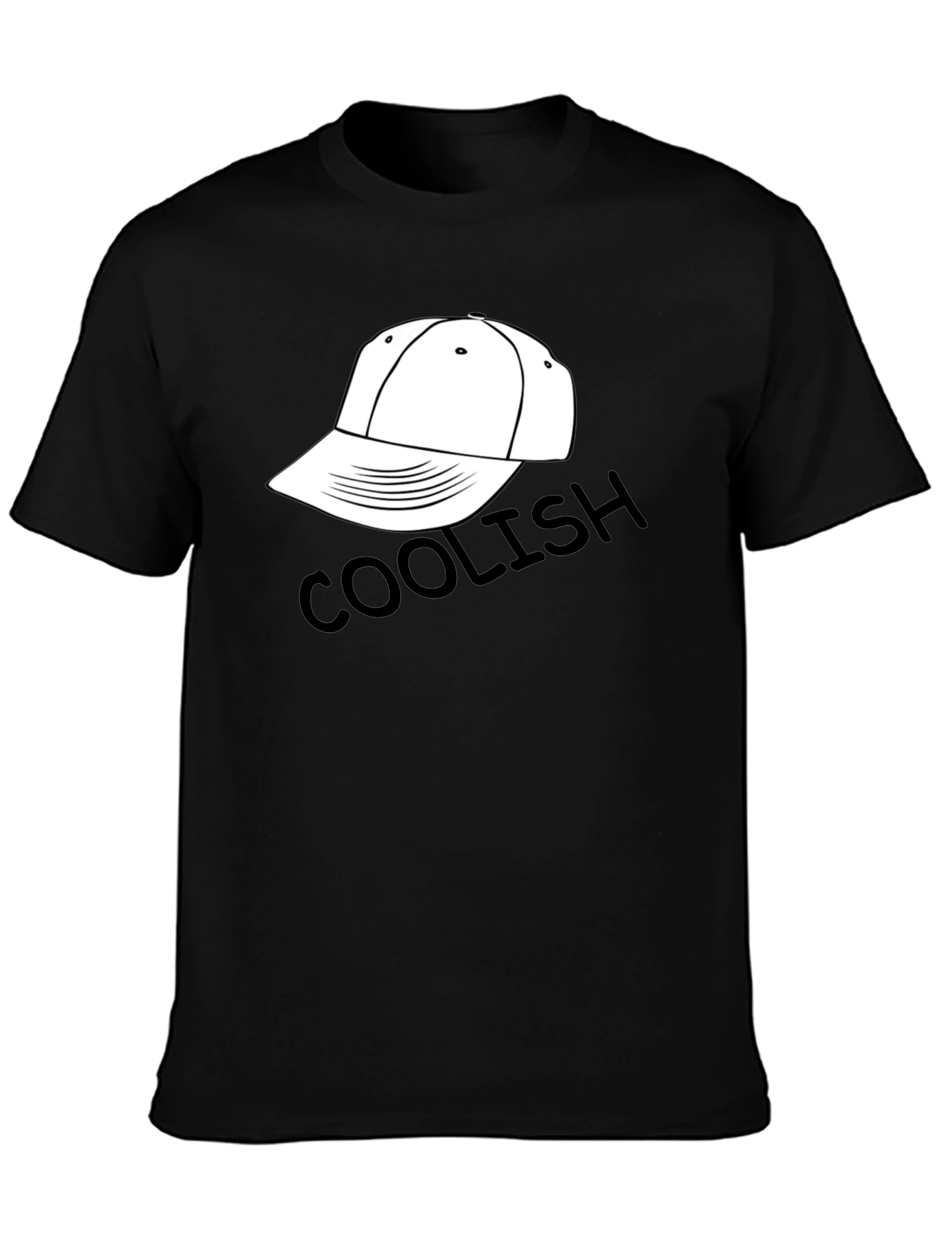 Coolish Cap Graphic Black T-Shirt