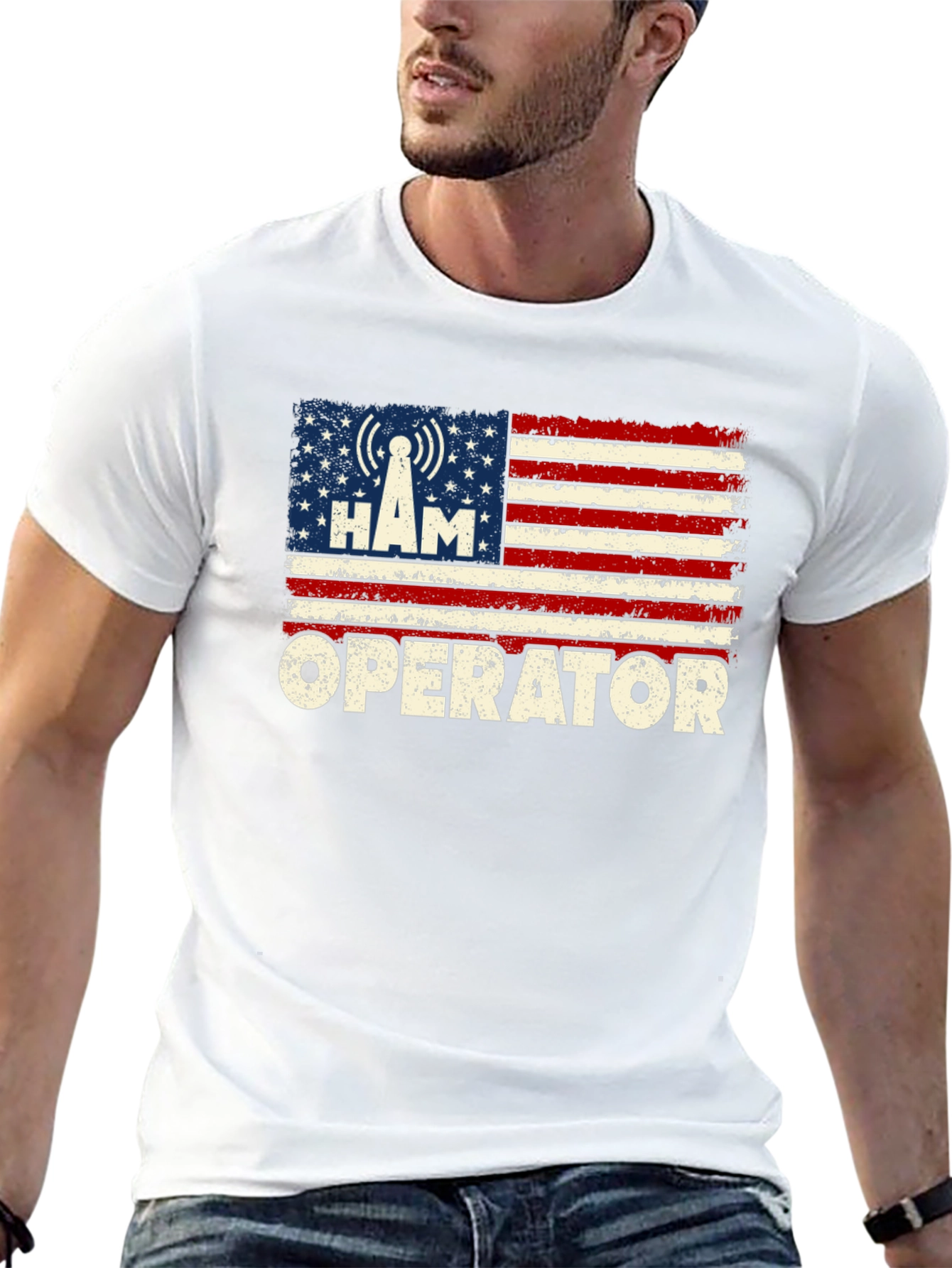 Ham Radio Operator US Flag T-Shirt