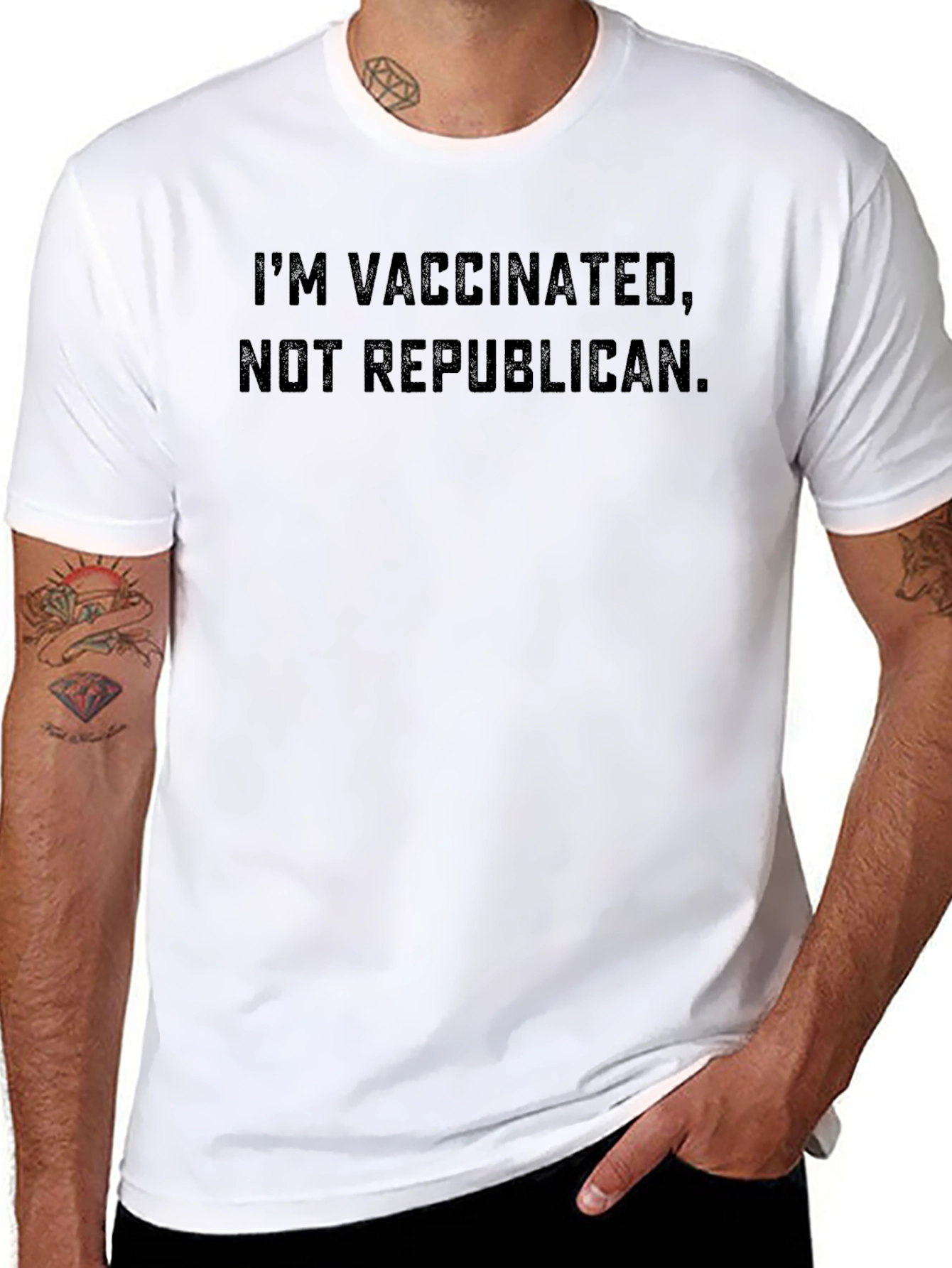 Vaccinated Not Republican Black T-Shirt