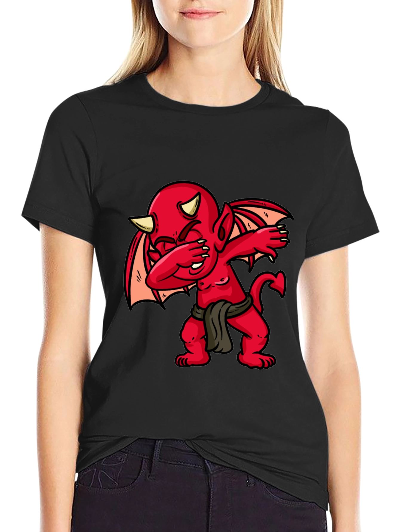 Dabbing Devil Graphic Tee - Mens Black T-Shirt