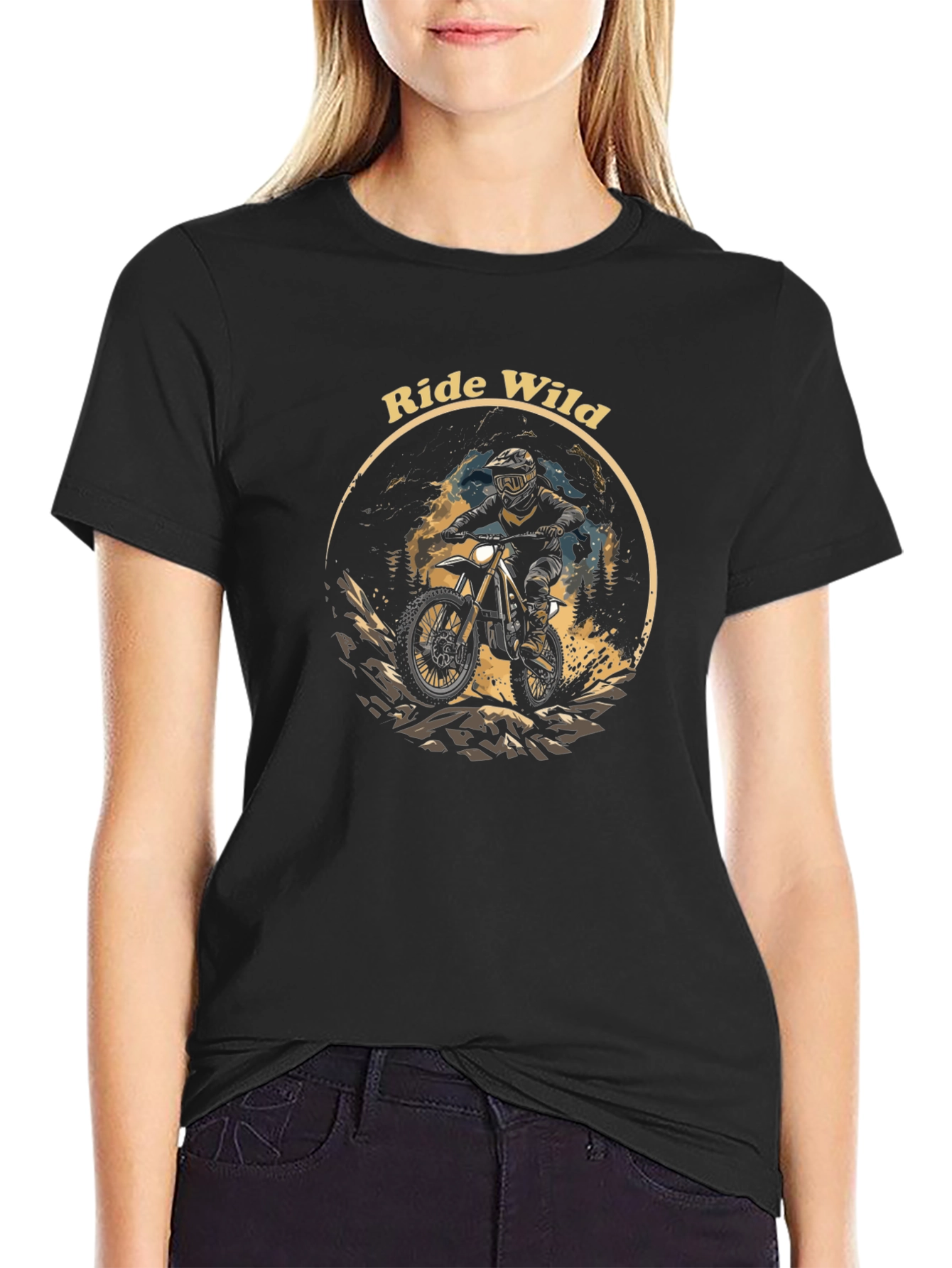 Ride Wild Black Graphic Tee