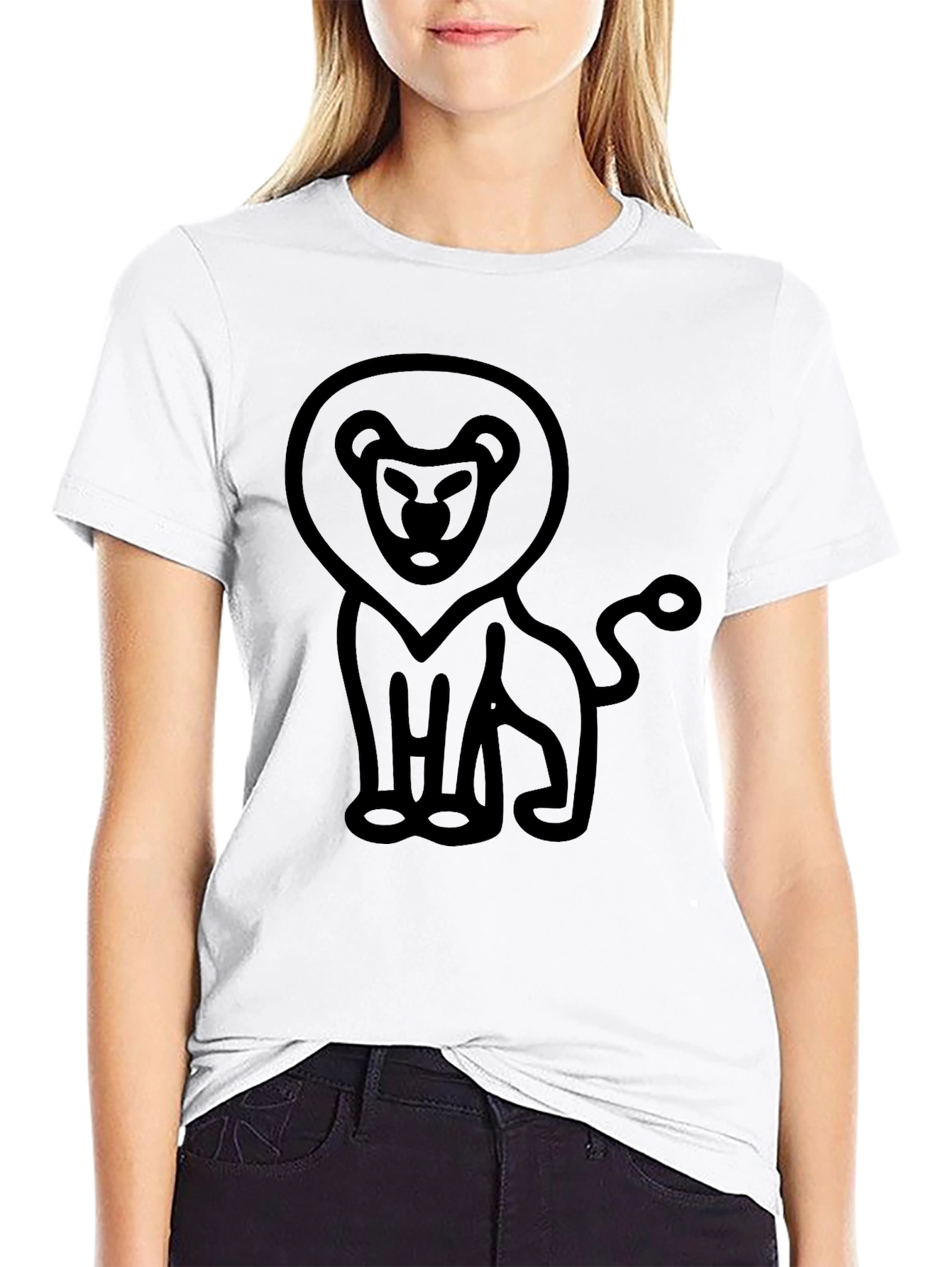 Lion Graphic Tee - Mens Black Casual Shirt
