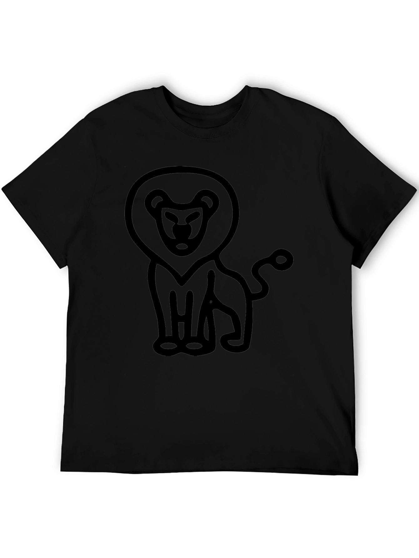 Lion Graphic Tee - Mens Black Casual Shirt