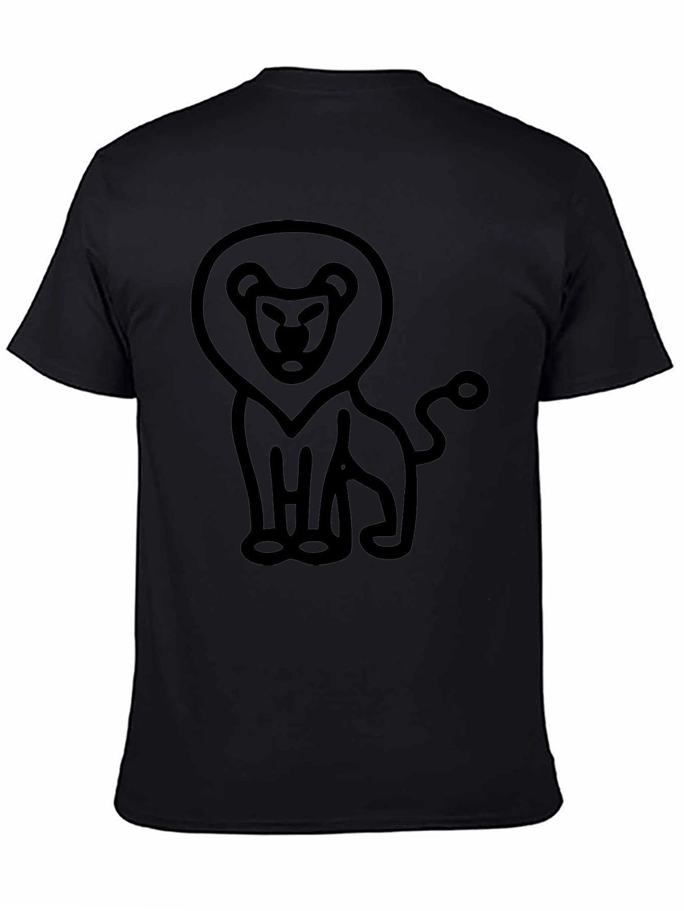 Lion Graphic Tee - Mens Black Casual Shirt