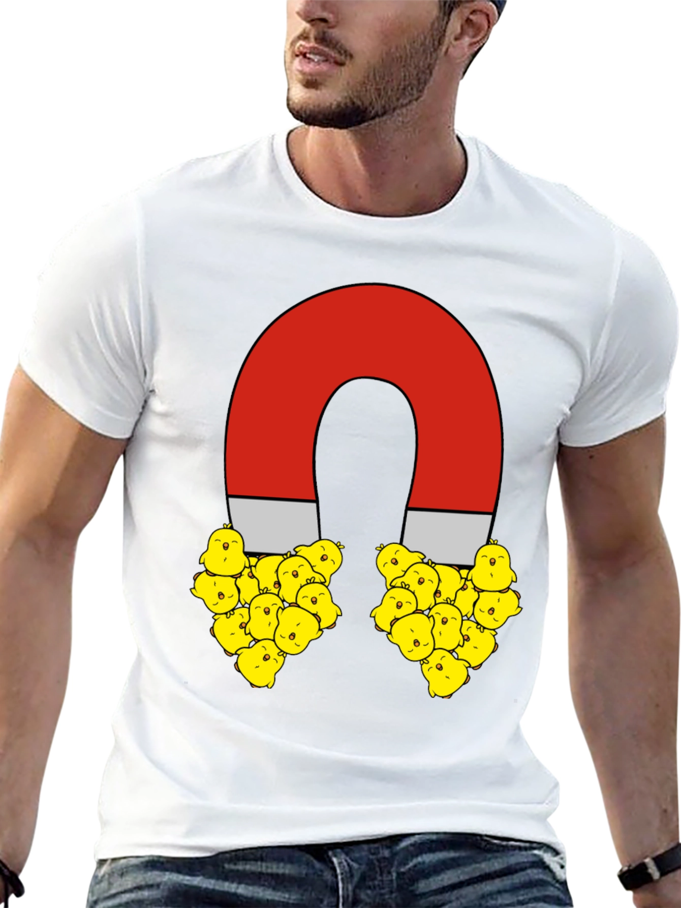 Chick Magnet Graphic T-Shirt - Funny Animal Tee